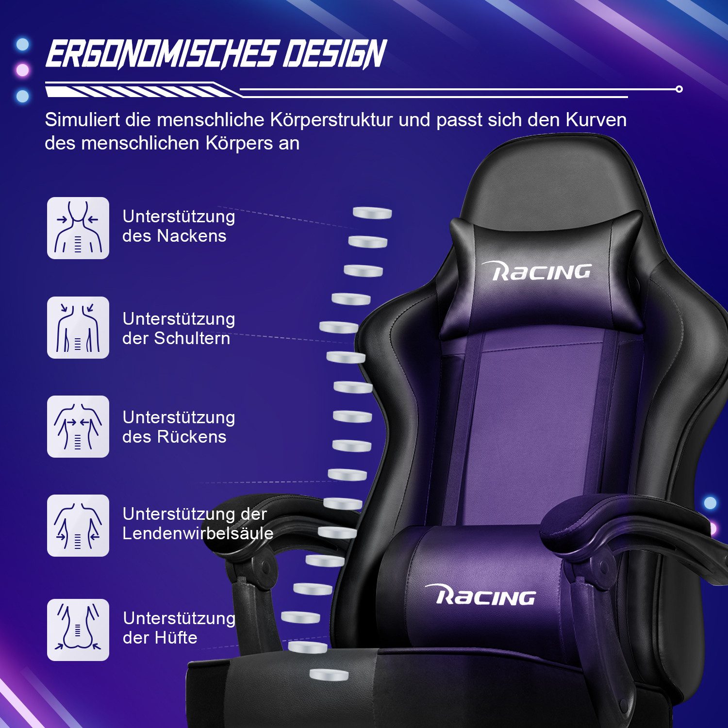 Hiazurm Gaming-Stuhl Gaming Stuhl, Bürostuhl Ergonomisch, günstig online kaufen