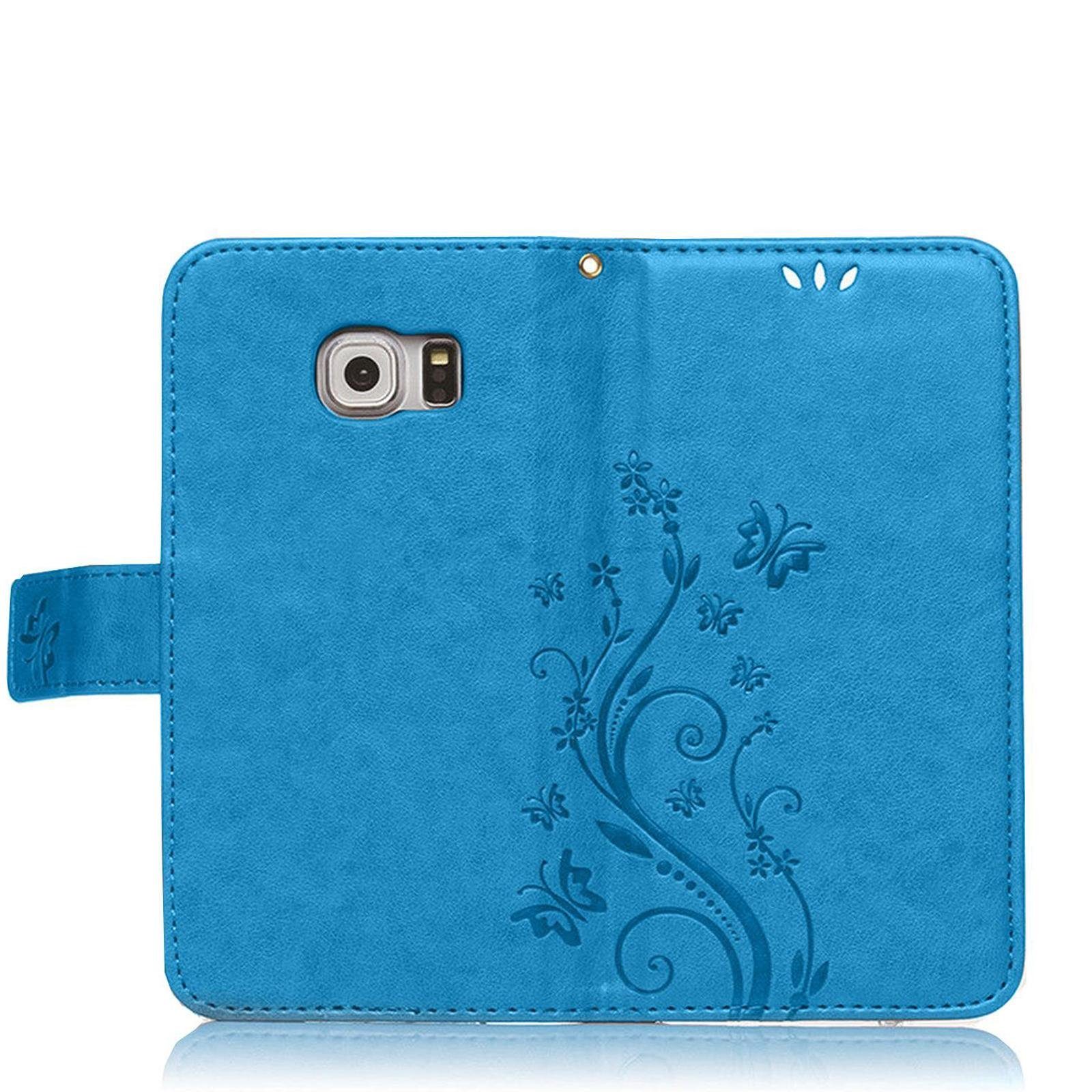 Numerva Handyhülle Bookstyle Flower für Samsung Galaxy S7, Handy Tasche Schutzhülle Klapphülle Flip Cover mit Blumenmuster
