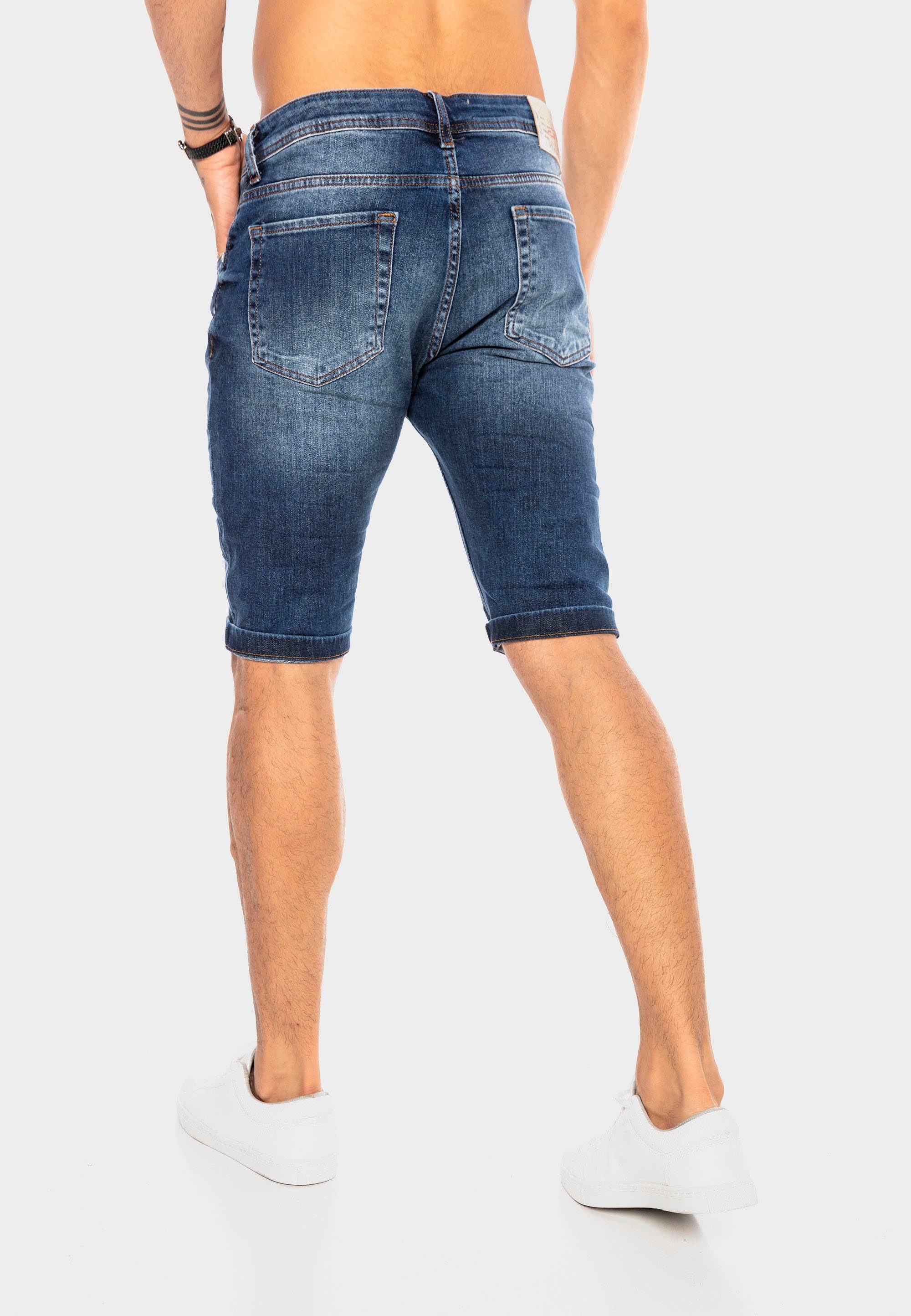 RedBridge Shorts mit trendigen Destroyed-Elementen blau