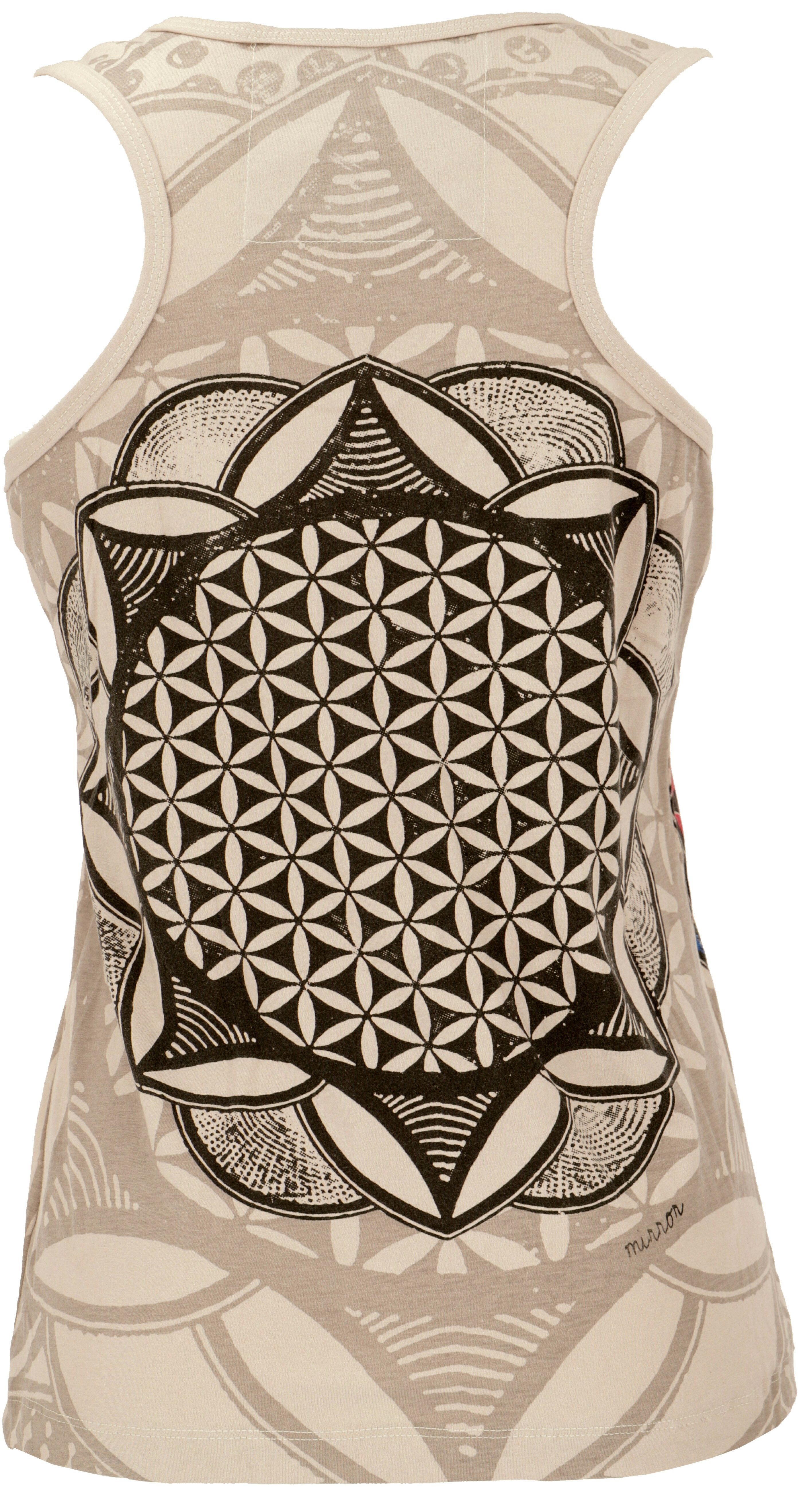 Guru-Shop T-Shirt Mirror Tank Top, Yoga-Top - Flower of life/sand Festival, günstig online kaufen