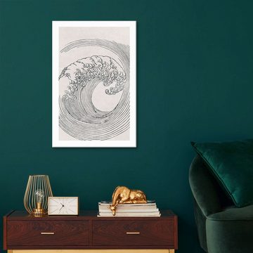 Posterlounge Leinwandbild Mori Yūzan, Welle I, Badezimmer Maritim Malerei