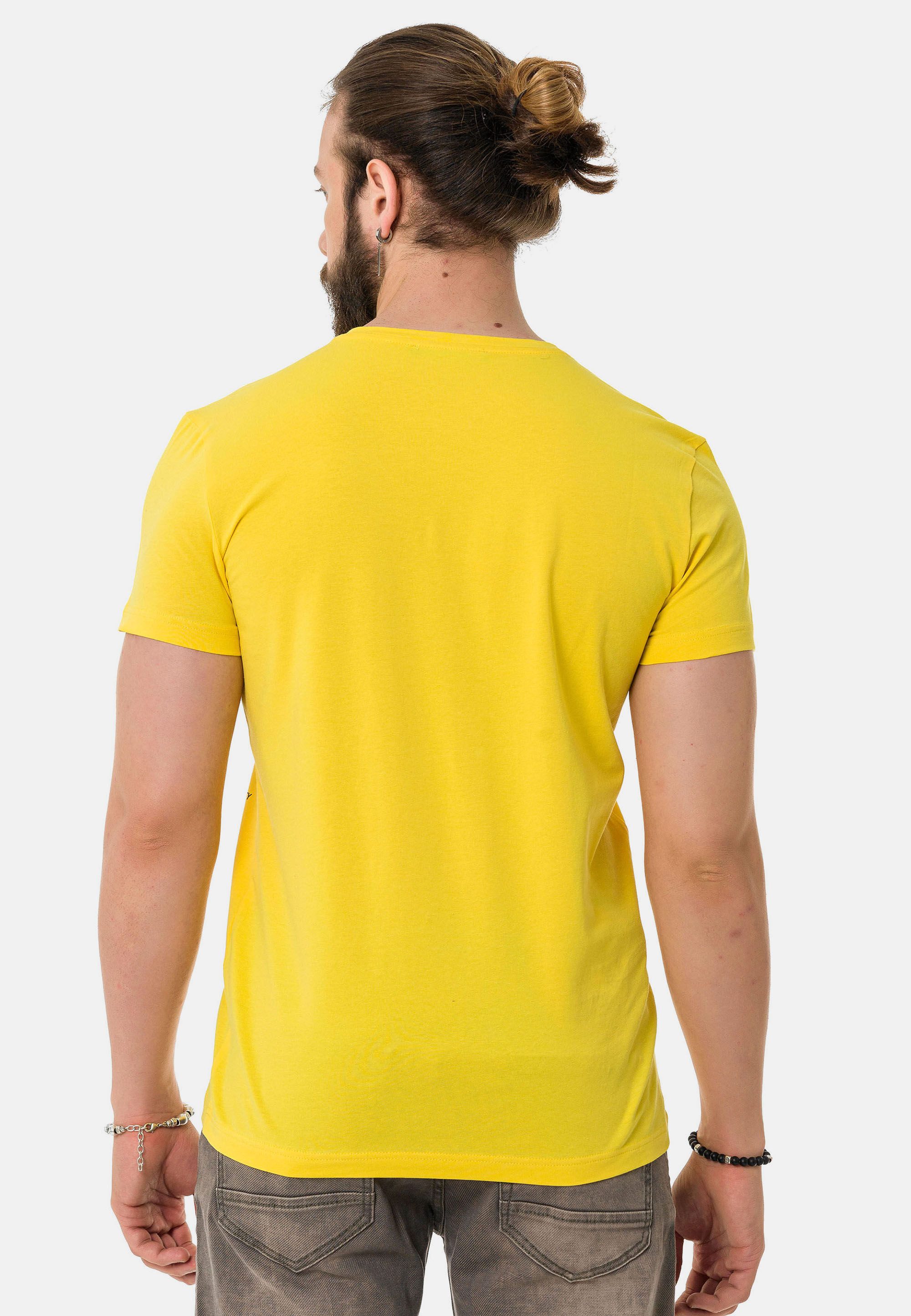 Cipo & Baxx T-Shirt T-Shirt mit Rundhals-Ausschnitt