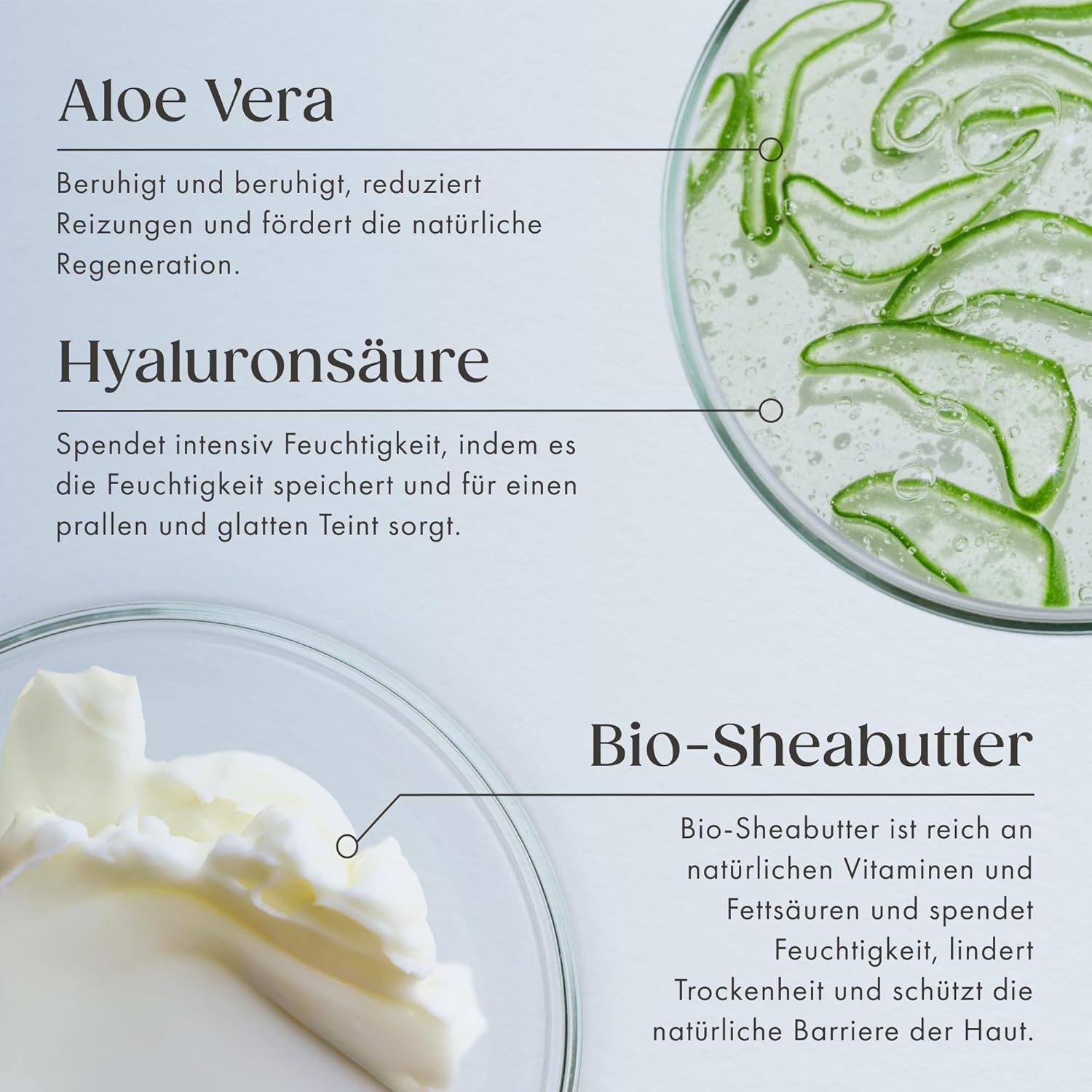Satin Naturel Feuchtigkeitscreme Bio Aloe Vera & Hyaluron, Vegan & Naturkosmetik, für trockene & empfindliche Haut