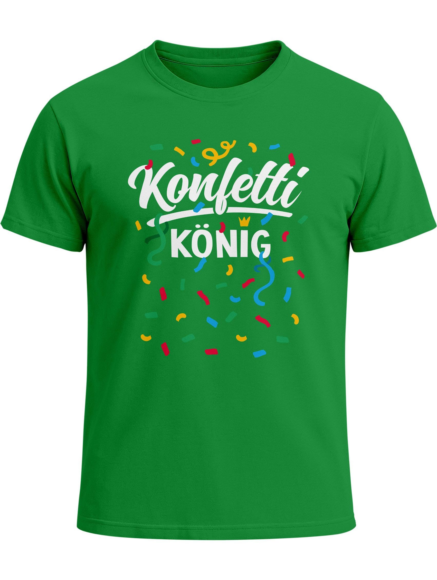 MoonWorks Print-Shirt Herren T-Shirt Konfettikönig Fasching Karneval Kostüm-Ersatz mit Print