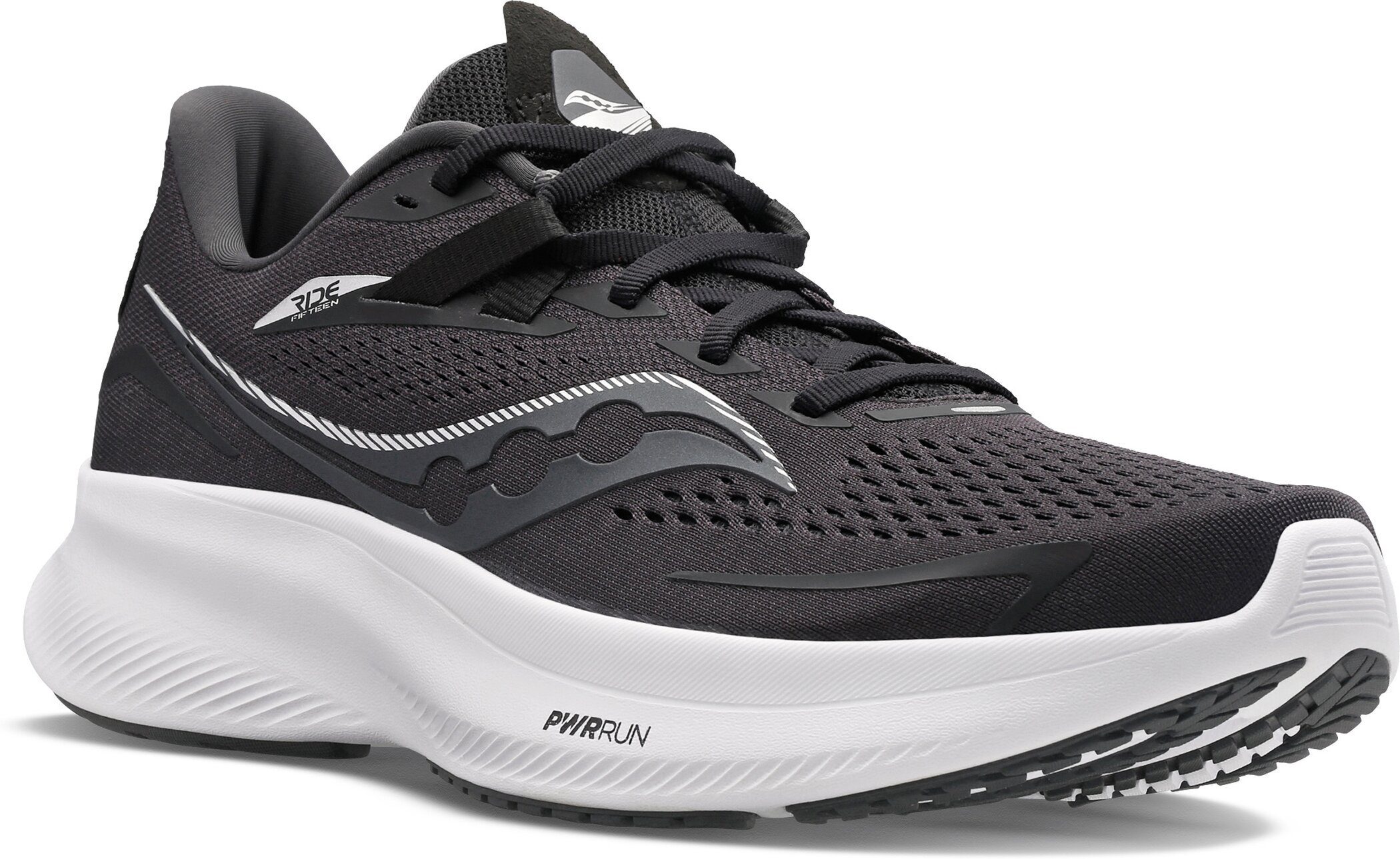 Saucony RIDE 15 - Damen Laufschuh - schwarz/weiß Laufschuh