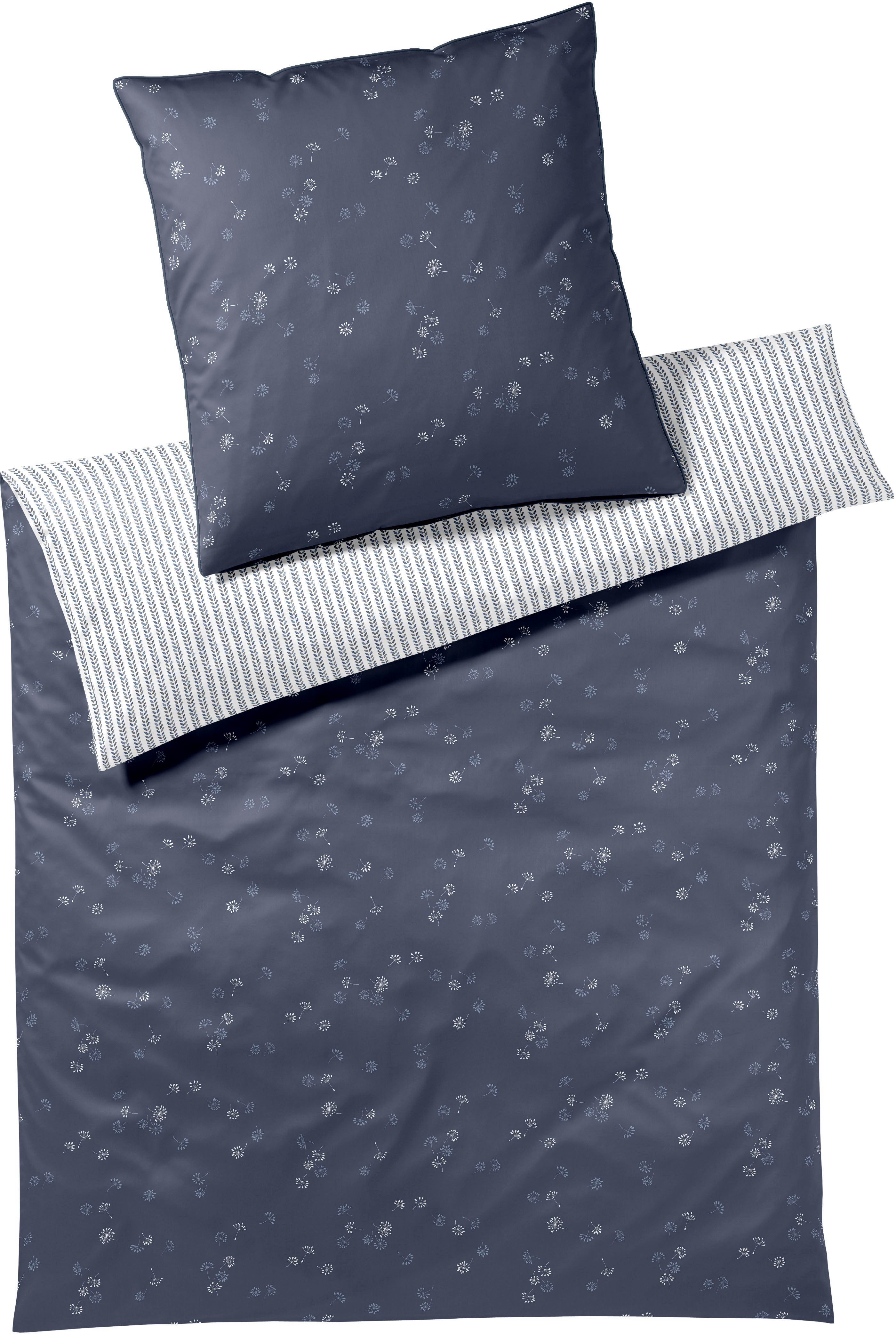 Elegante Bettwäsche Fleurs, Mako-Satin, 2 teilig, günstig online kaufen