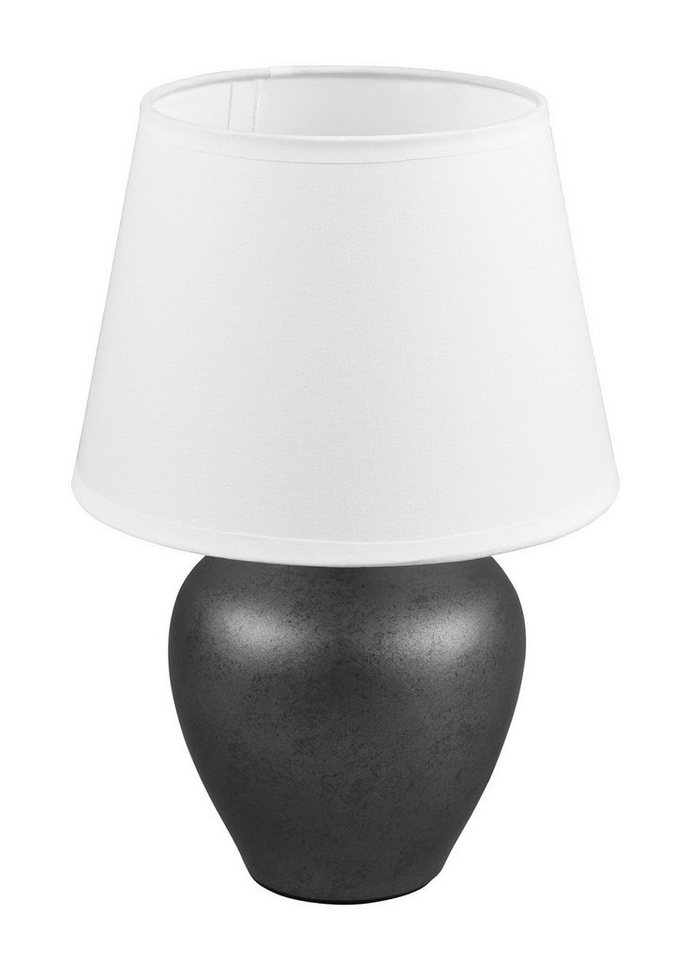 Tischlampe Reality Keramik, cm, ohne Leuchtmittel, antik, Weiß, Leuchten ABBY, Höhe Tischleuchte 1-flammig, 26 Nickelfarben
