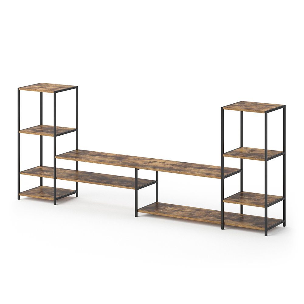 Vicco Lowboard Fyrk, Eiche rustikal/Schwarz, 226 x 93 cm günstig online kaufen