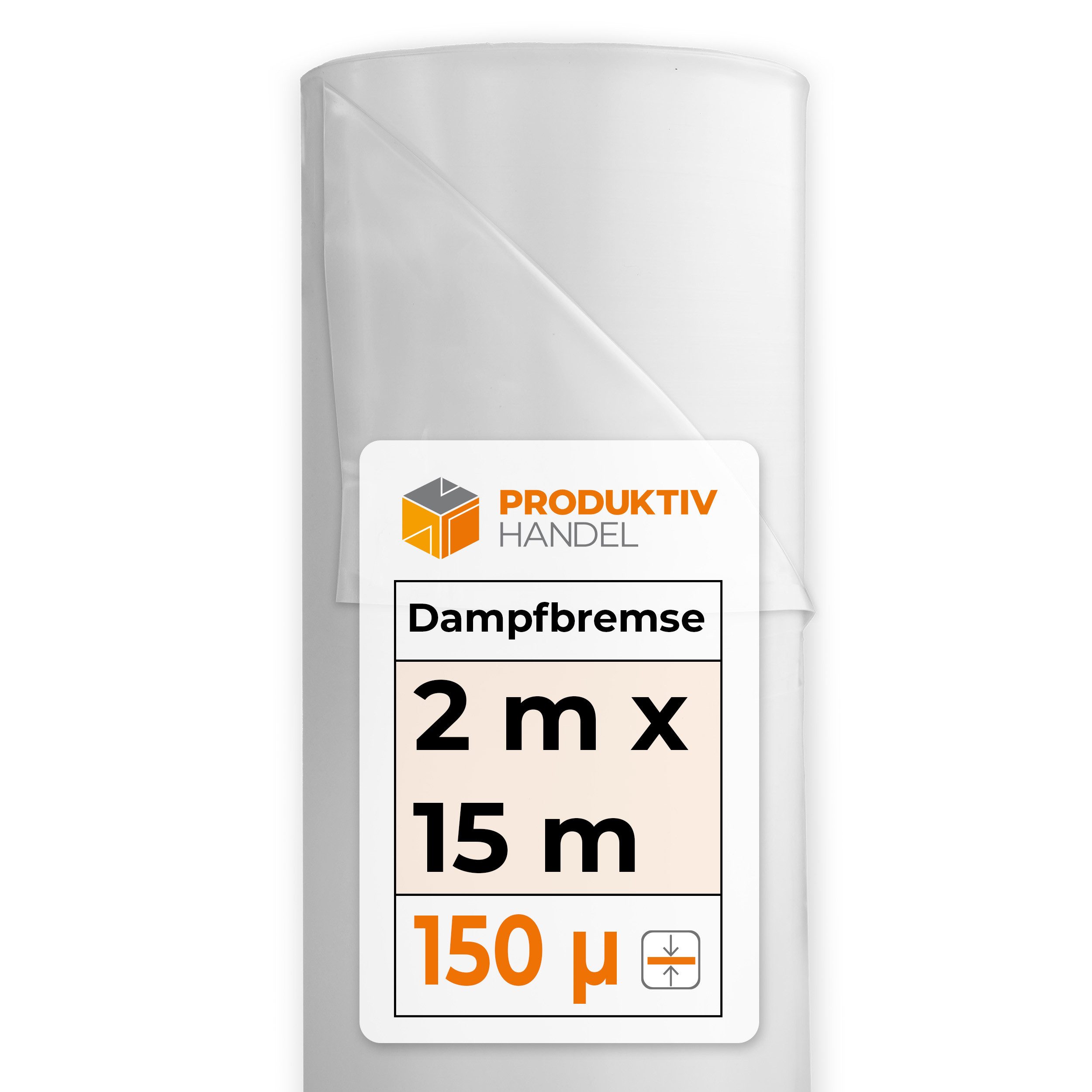 Produktiv Handel Dampfbremsfolie Dampfbremse Basic Aqua Shield 30 m² transparent, für Vinyl, Laminat und Parkett, (30 m², 2 x 15 m), für Fußbodenheizung geeignet, Stärke: 150 µ, SD-Wert: < 100 m