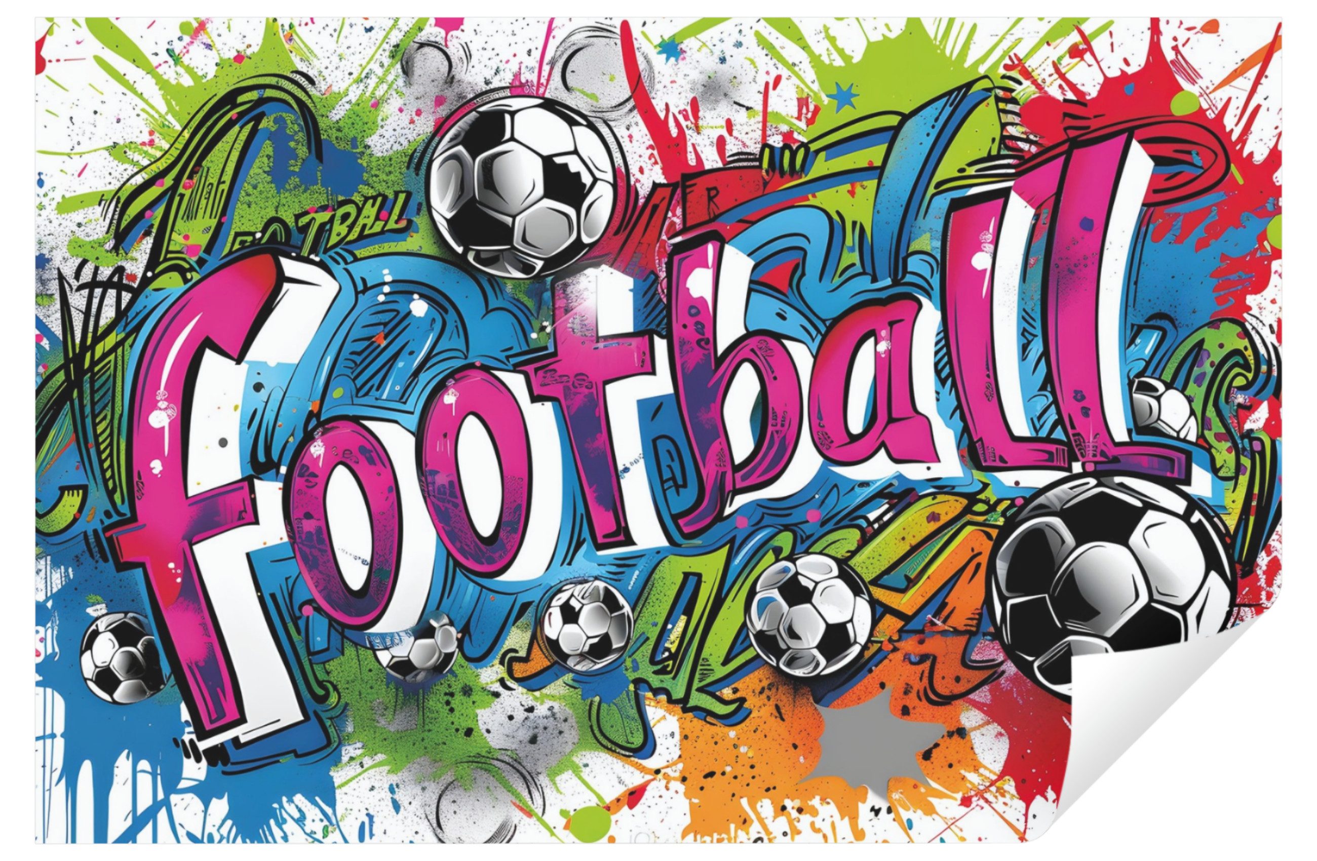 Wallarena Fototapete Kinderzimmer Jungen Graffiti Football günstig online kaufen