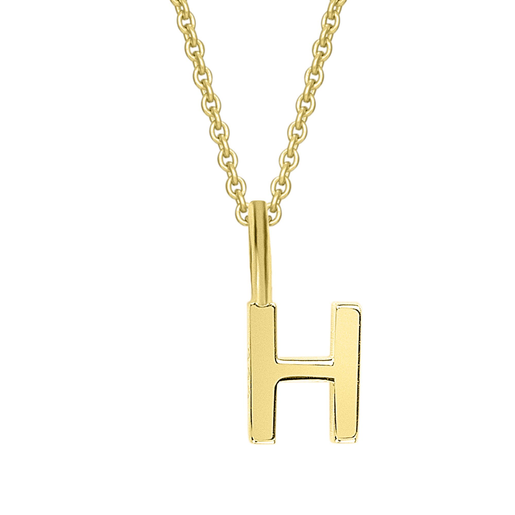 ONE ELEMENT Namenskette Halskette - Namenskette mit Buchstabe H Buchstaben Anhänger aus, Initiale mit Stil – eine schöne Geschenkidee für jeden Anlass