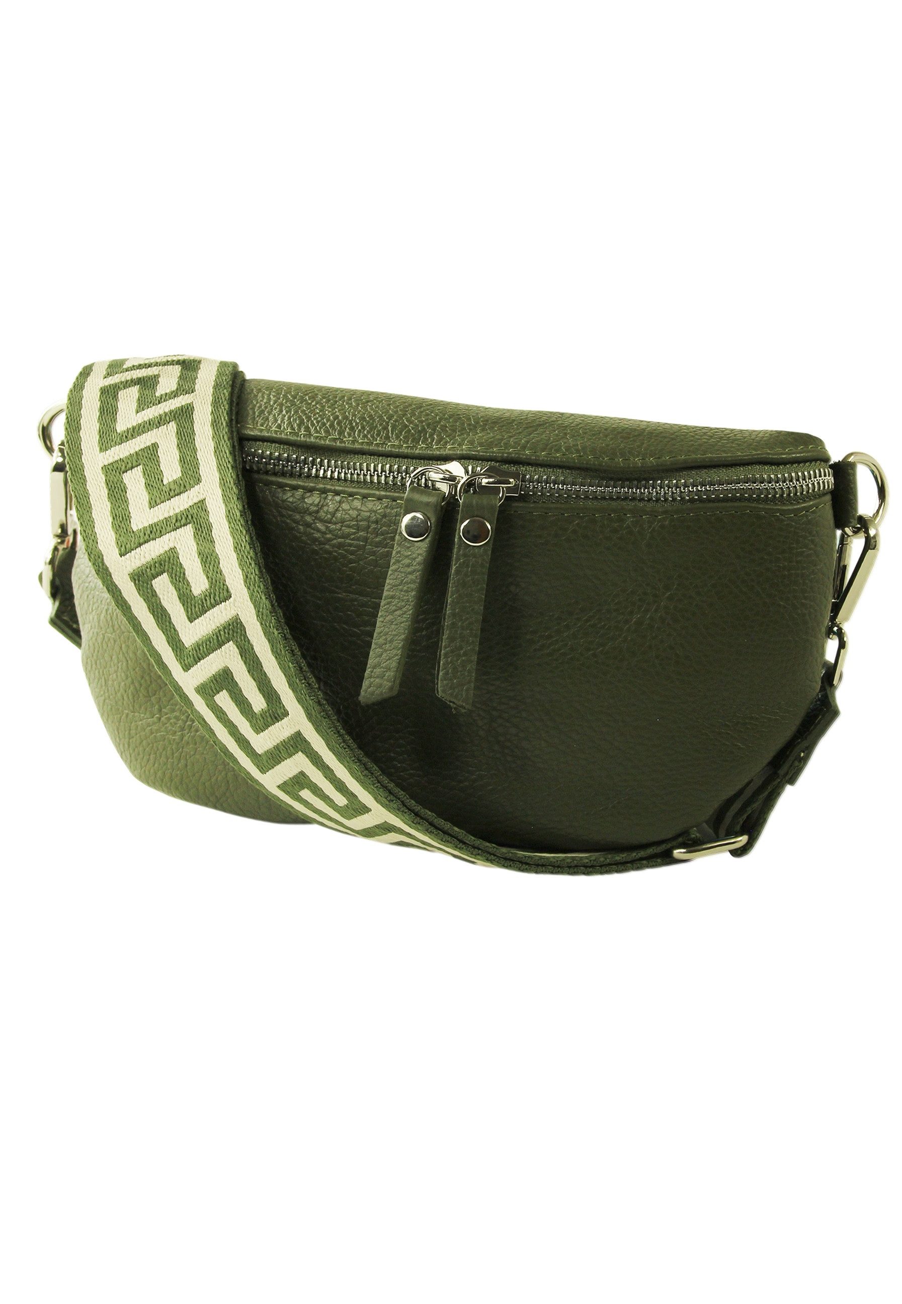 Toscanto Gürteltasche Toscanto grün, mehrfarbigfarbene (Gürteltasche), Damen Gürteltasche Echtes Leder, grün, mehrfarbig