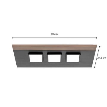 Lucande Deckenleuchte Esteria, Leuchtmittel inklusive, warmweiß, Modern, Eisen, Aluminium, Schwarz, graphit, 3 flammig, inkl.