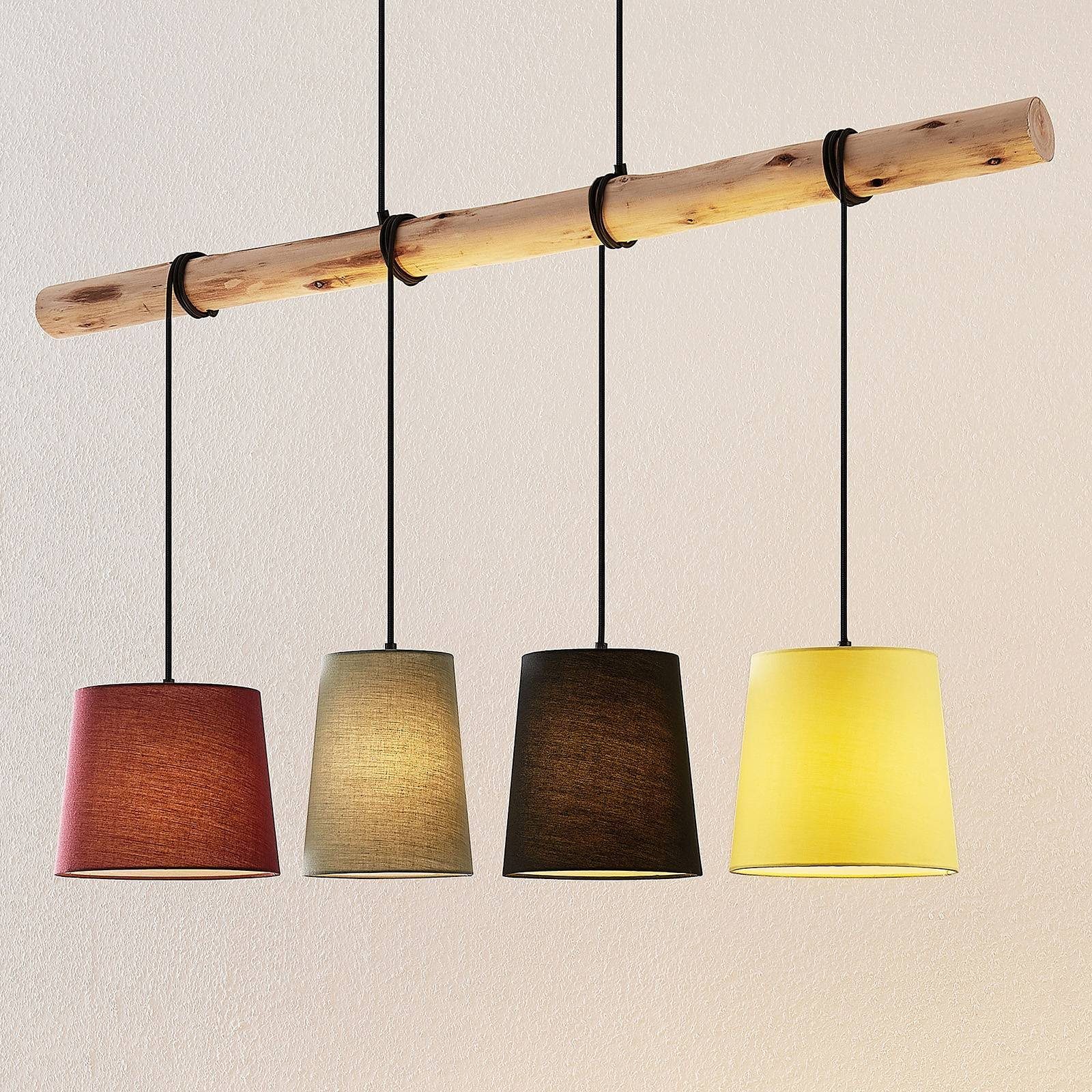 Lindby Hängeleuchte Moskau, Holz IP20, 4 x 60 W
