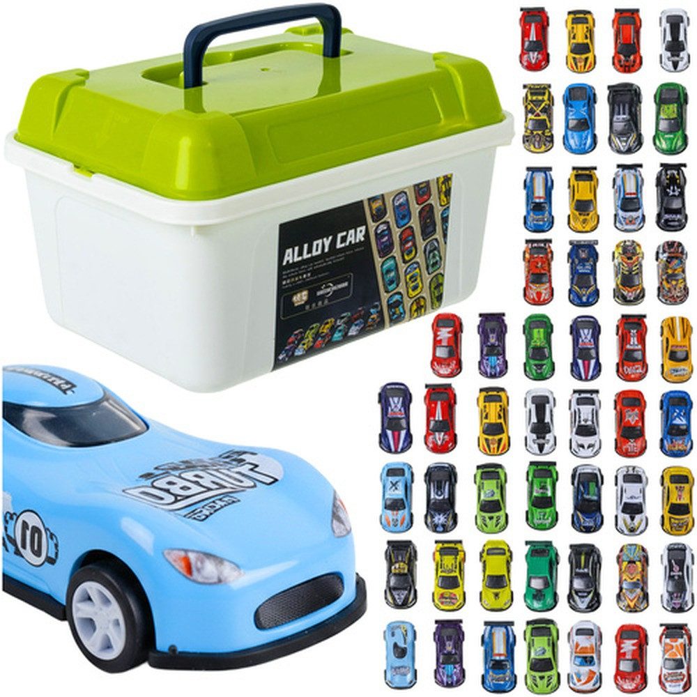 ISO TRADE Spielzeug-Auto Rennautos Kinder-Spielzeugautos, (Spar-Set, 50-tlg., fördert Motorik), Einfach zurückziehen und loslassen, fährt selbstständig los