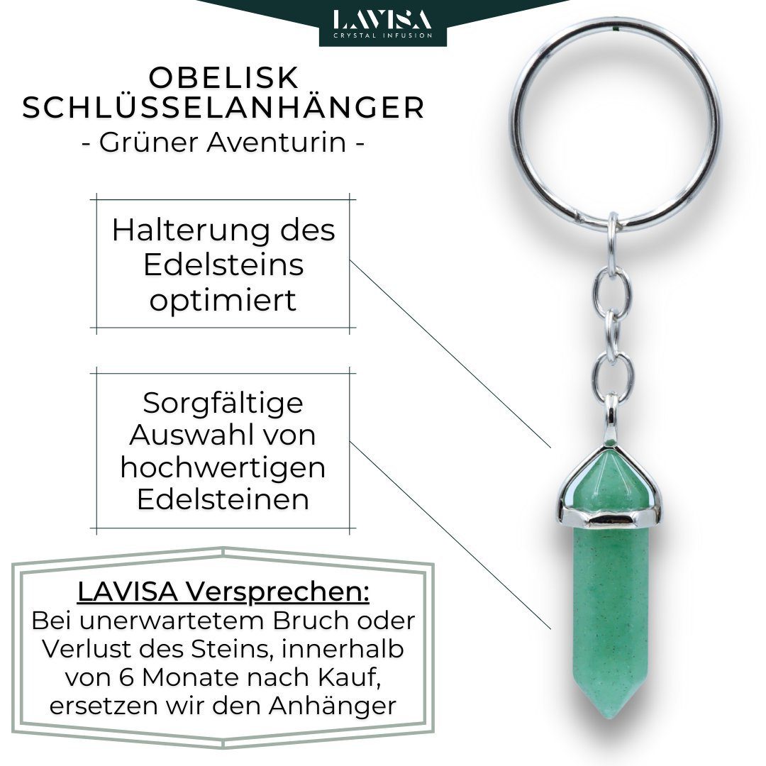 Edelstein Anhänger Grüner Glücksbringer Aventurin - Naturstein - Talisman LAVISA - Schlüssel