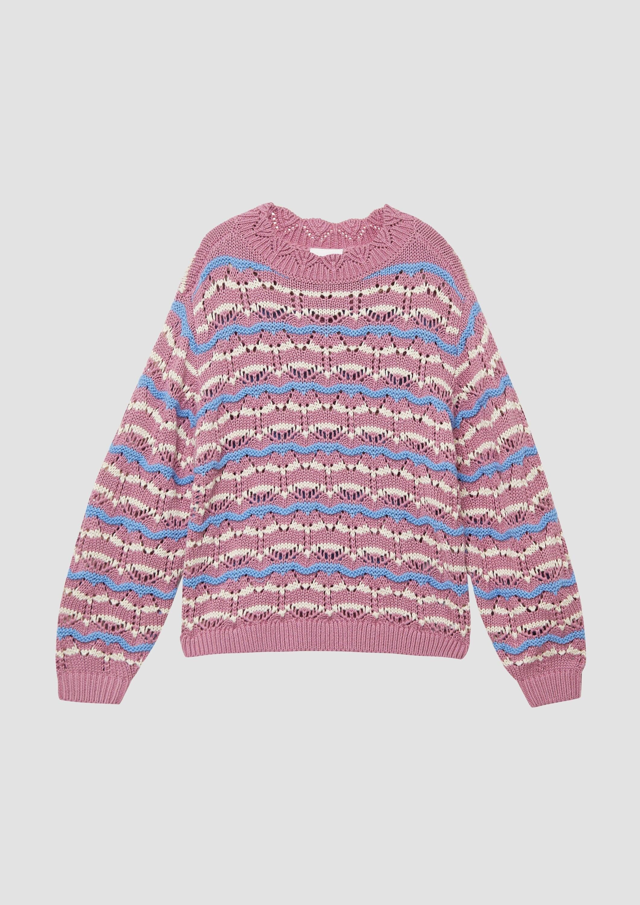 s.Oliver Longpullover Strickpullover Strickpullover mit Lochmuster