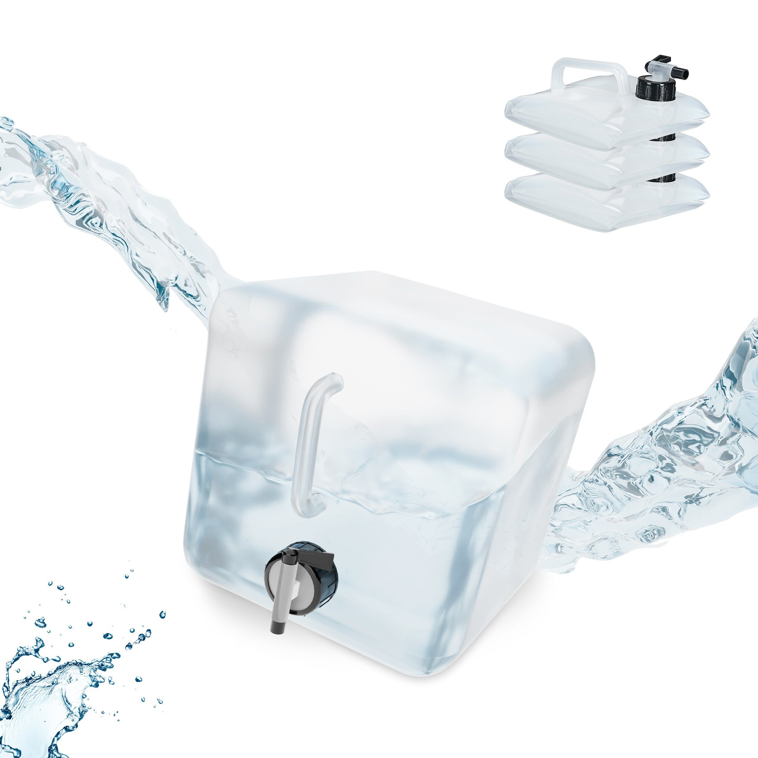 plasteo® 30 Liter Getränke- Wasserkanister Natur mit Schraubdeckel