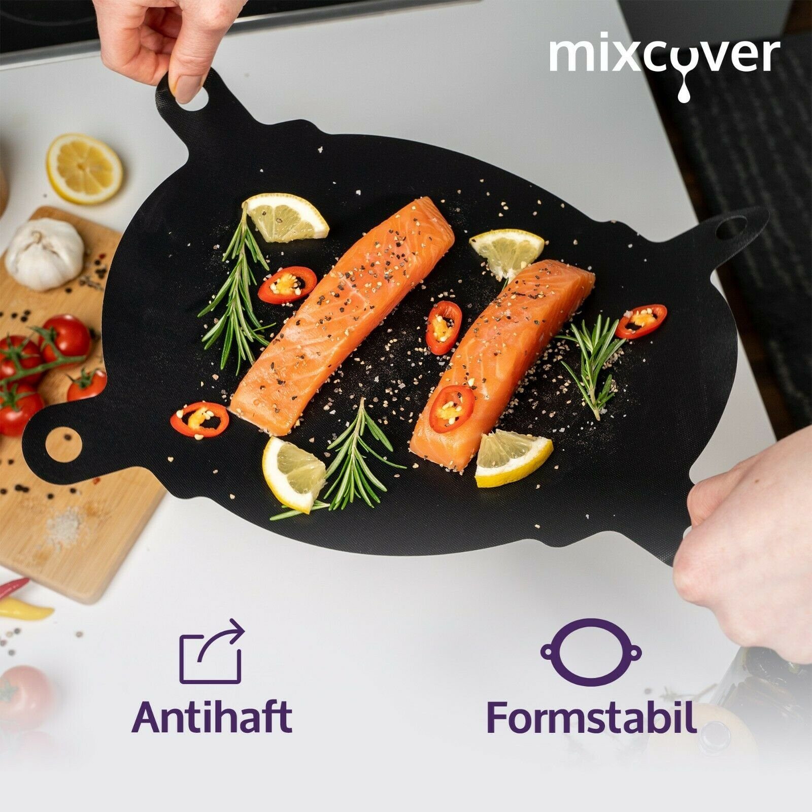 Mixcover Küchenmaschinen-Adapter mixcover nachhaltige Backfolie für Thermomix und Backofen