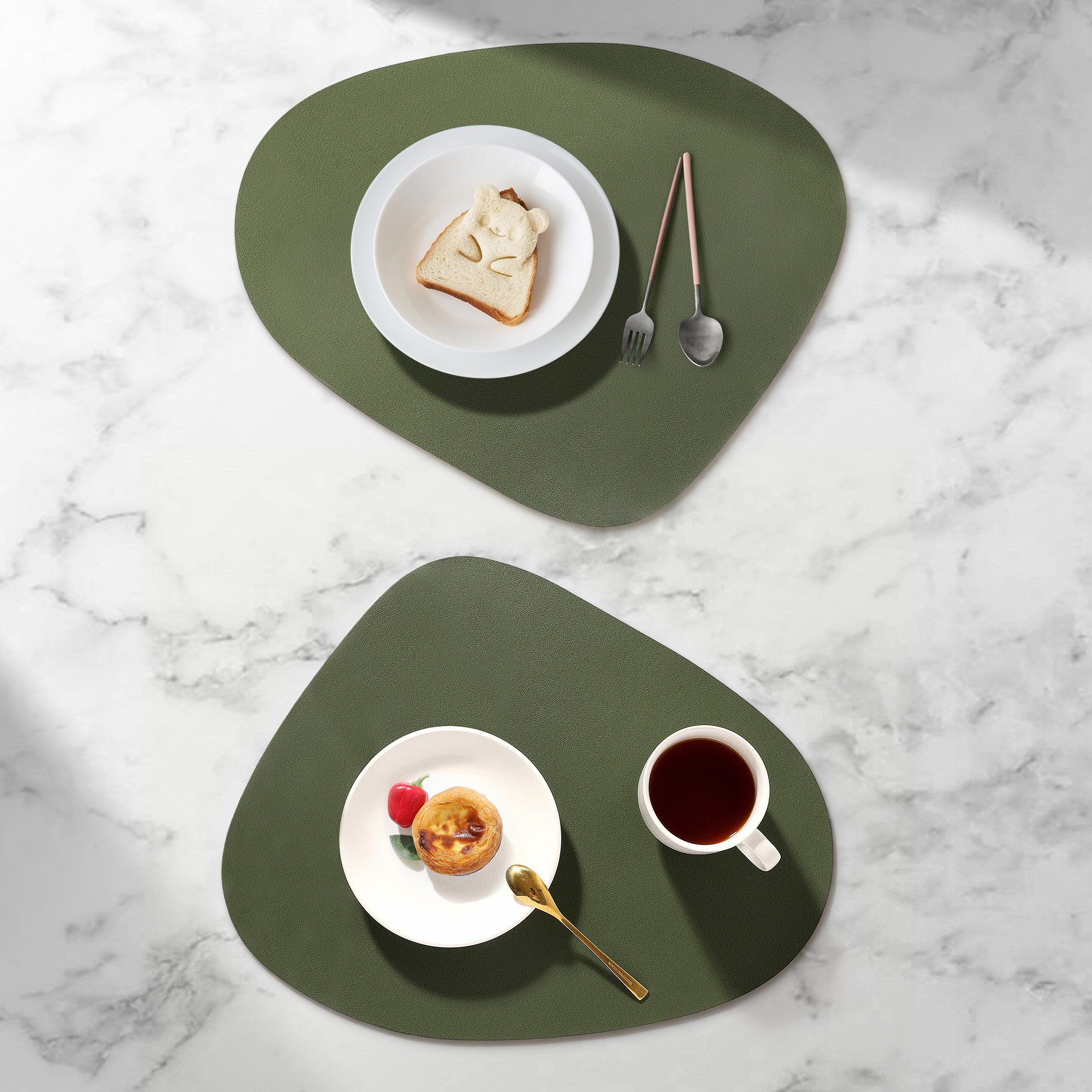 ANYSUN Platzset Tischset Tischmatte Kunstleder, abwischbar wasserdicht Anti-Rutsch, (Set, 4 Untersetzer), ideal als Untersetzeroder Dekoration, fùrden Innen- und AuBenbereich