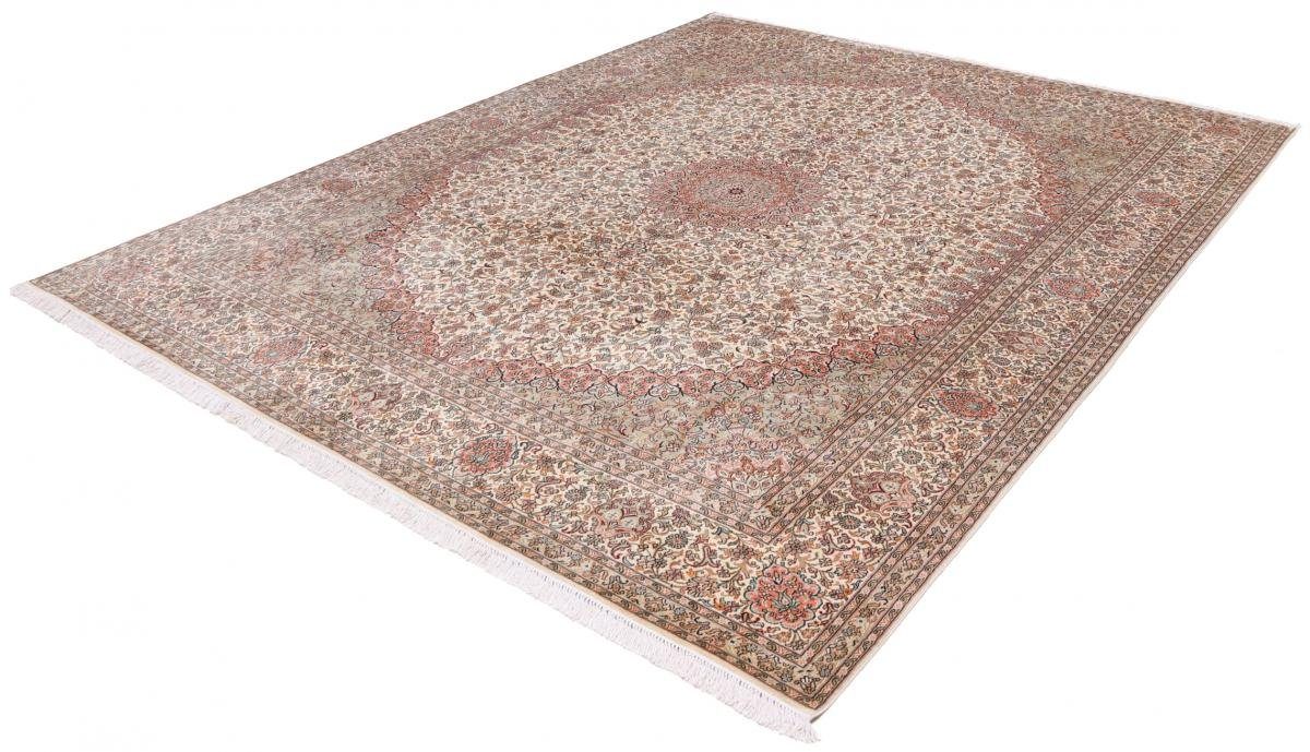 Seidenteppich Handgeknüpfter Seide Orientteppich, rechteckig, Nain Trading, 4 Kaschmir Höhe: 248x310 mm