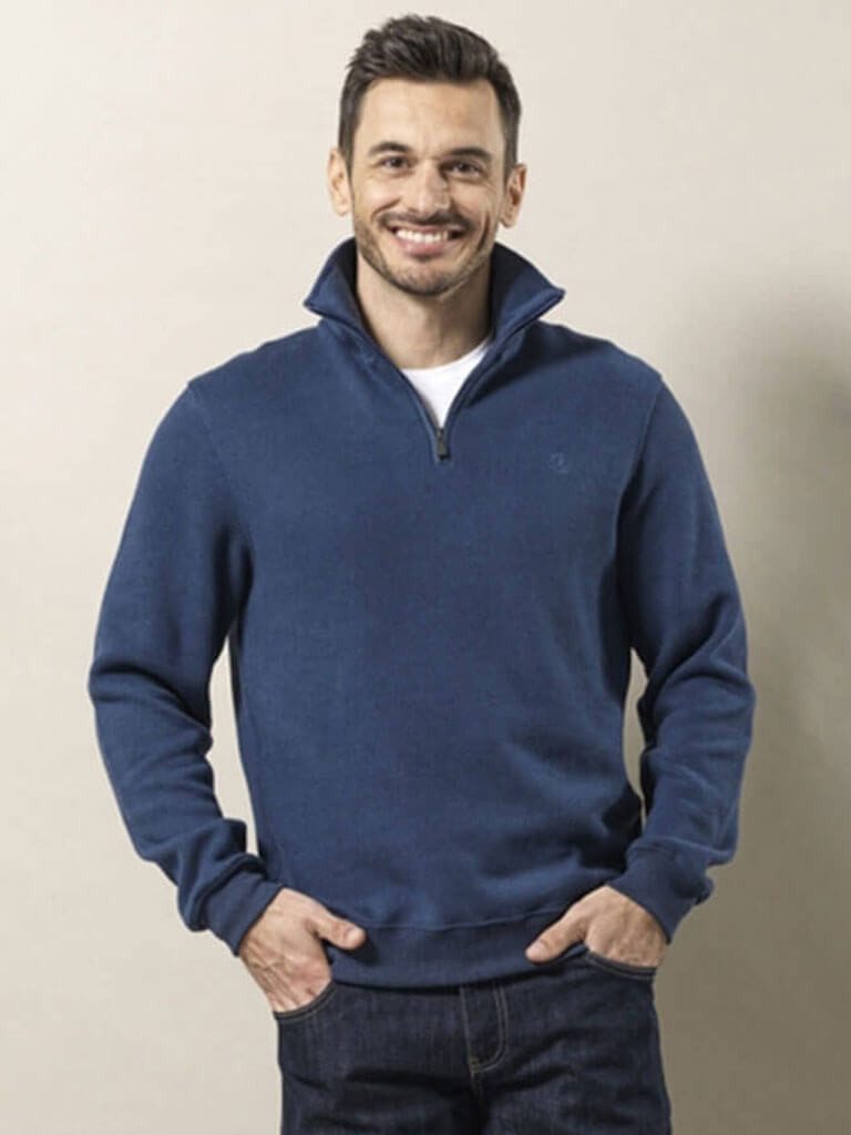 Sea Ranch Troyer Herren Pullover Cromwell Uni - Sweatshirt mit halben Reißv günstig online kaufen