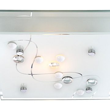 etc-shop LED Deckenleuchte, Leuchtmittel inklusive, Warmweiß, LED 9,5 Watt Decken Lampe Dekorsteine klar Esszimmer Beleuchtung Chrom
