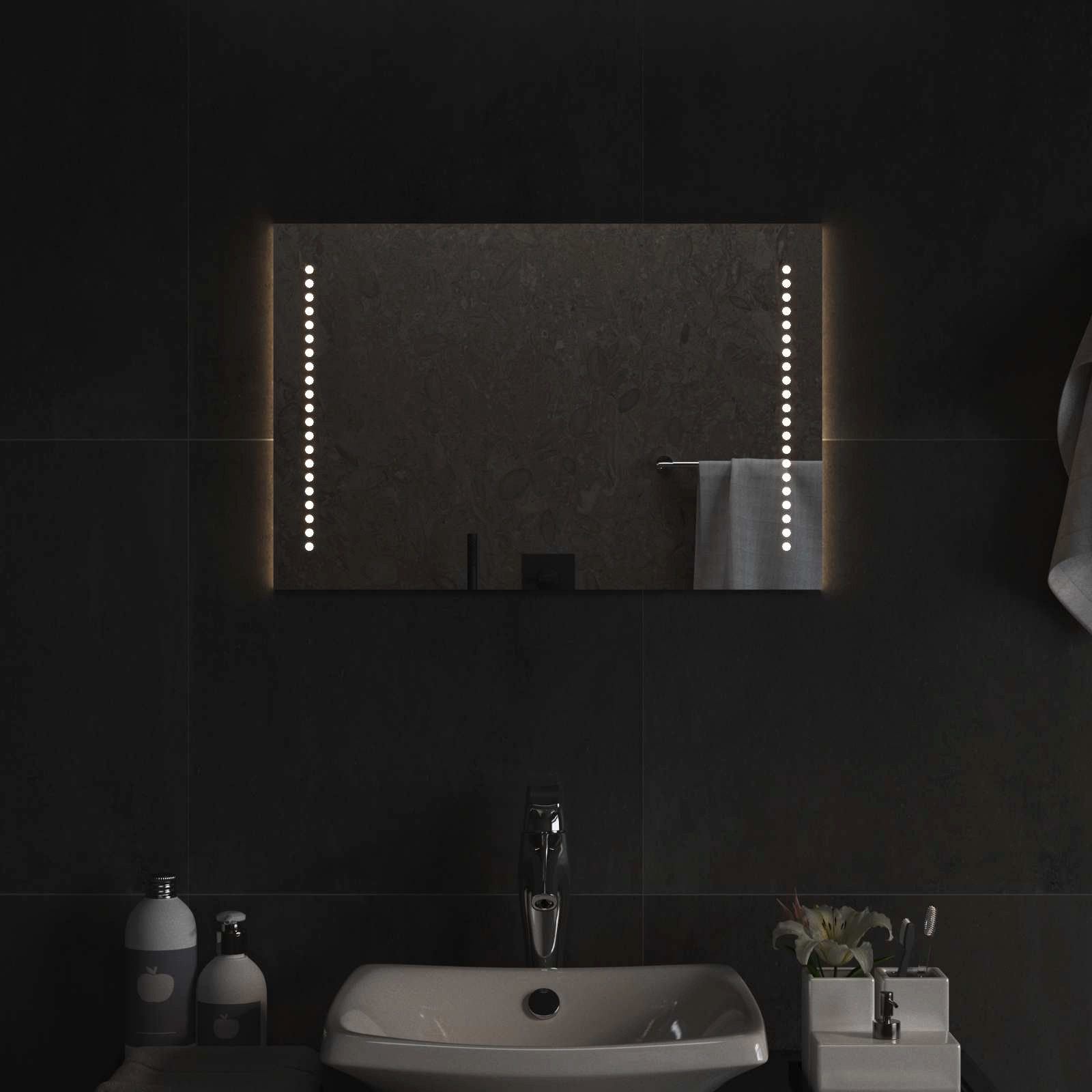 vidaXL Spiegel LED-Badezimmerspiegel Transparent 60 x 40 cm Gehärtetes Glas (1-St)