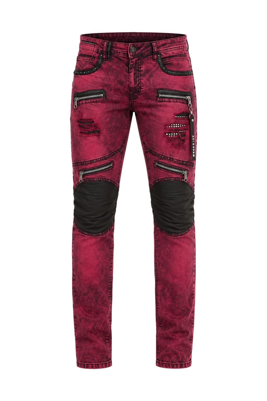 Cipo & Baxx Slim-fit-Jeans Jeans mit Nieten und dekorative Reißverschlüssen, CD-481 – Bild 2 von 5