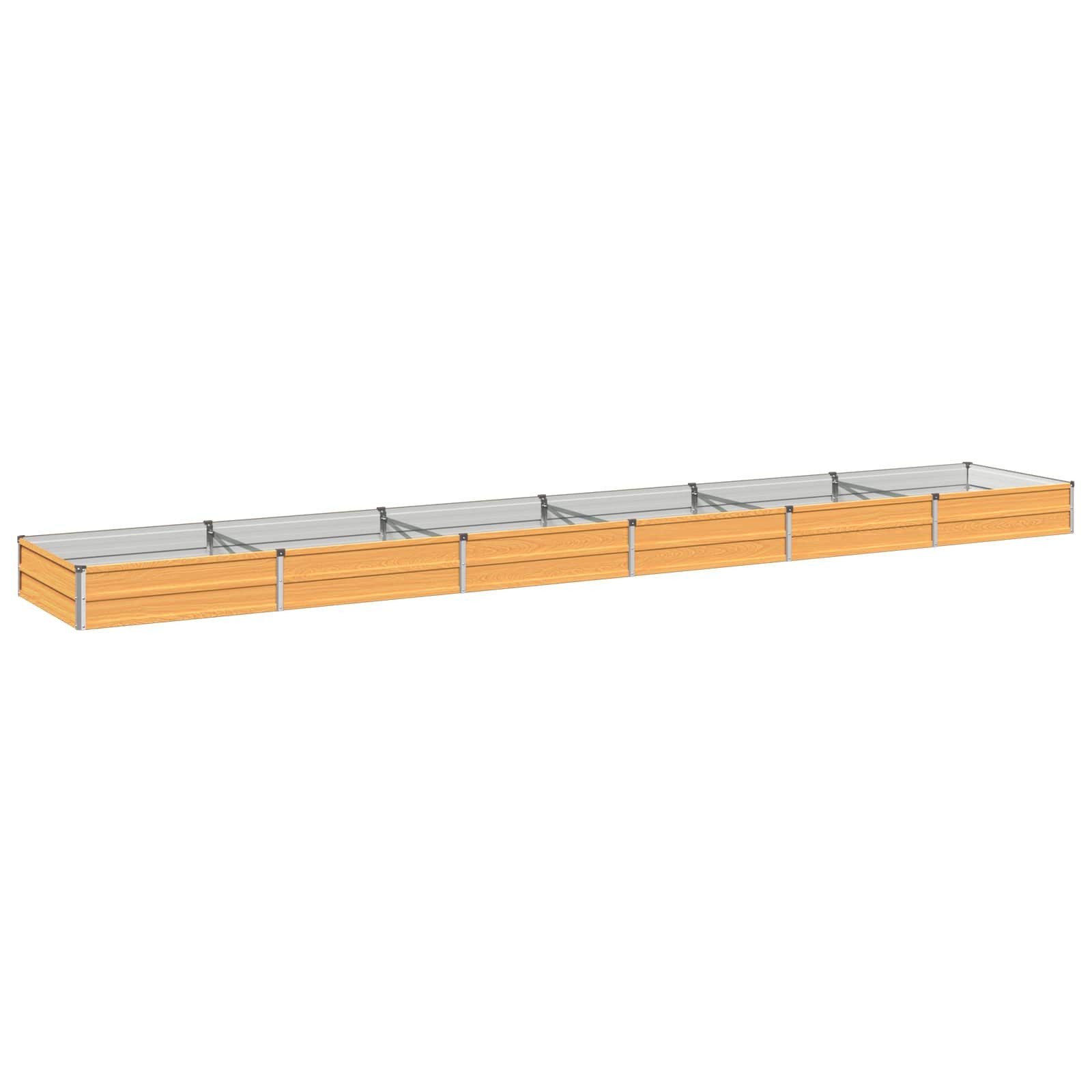 vidaXL Hochbeet Hochbeet im Garten Natur 480 x 80 x 24 cm kaltgewalzter Stahl (1 St)