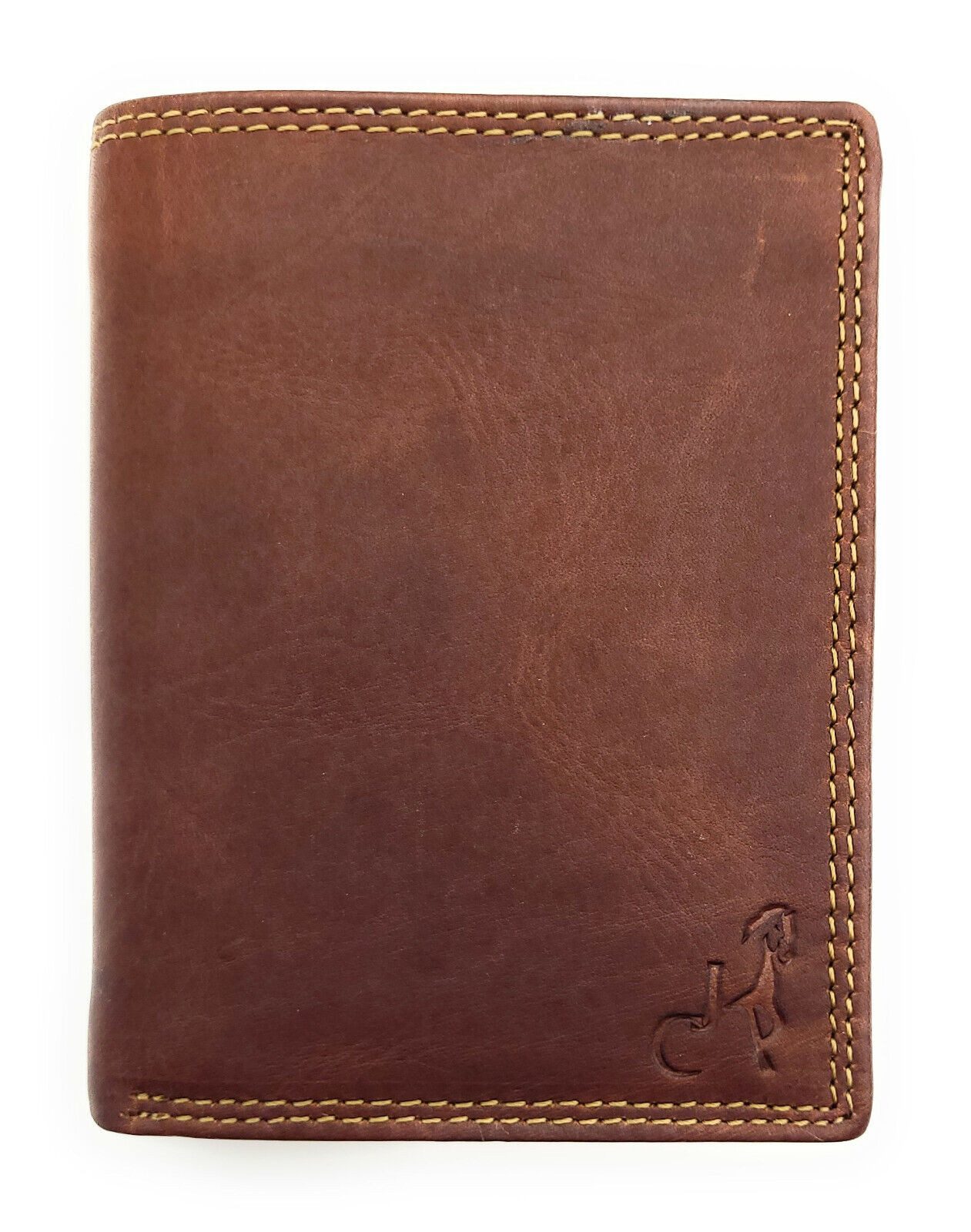 JOCKEY CLUB Geldbörse echt Leder Portemmonnaie Hochformat, Innenriegel, vintage braun, 12 Kartenfächer, Innenriegel, 2 Sichtfächer, RFID Schutz