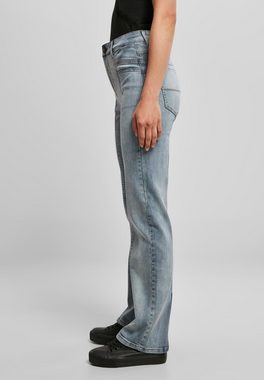 URBAN CLASSICS Bequeme Jeans Urban Classics Damen Ladies High Waist Straight Slit Denim Pants (1-tlg)