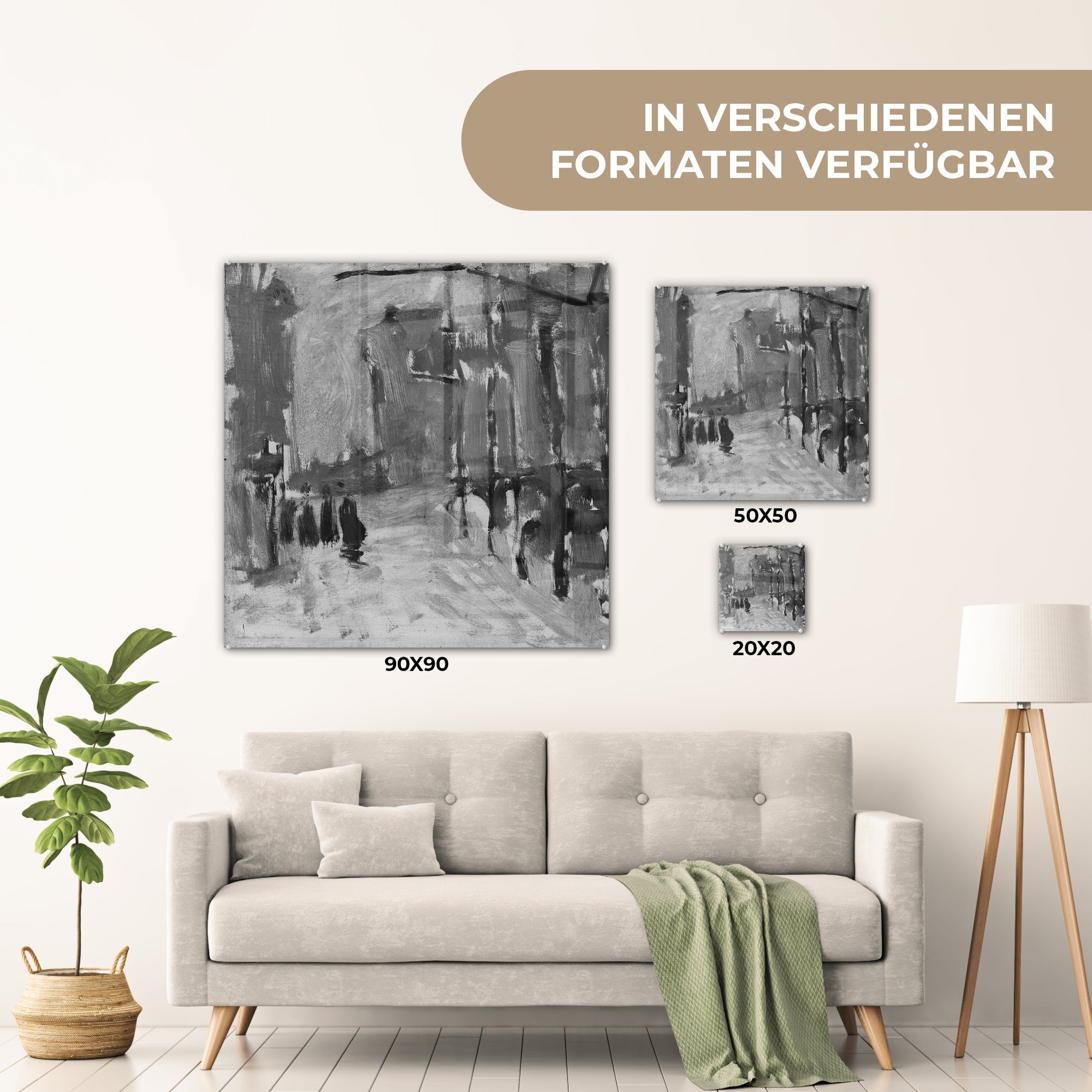 MuchoWow Acrylglasbild Stadtbild - - Wandbild - (1 auf Georg Glasbilder Den in Glas Breitner, Haag auf - Foto Wanddekoration Hendrik St), Glas Bilder