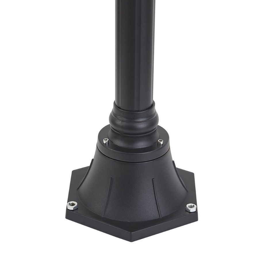 Qazqa Außen-Stehlampe Champs, ohne Leuchtmittel, Kaltweiß, QAZQA Außen­poller­leuchte, e27, Schwarz, Aluminium, classic-antique