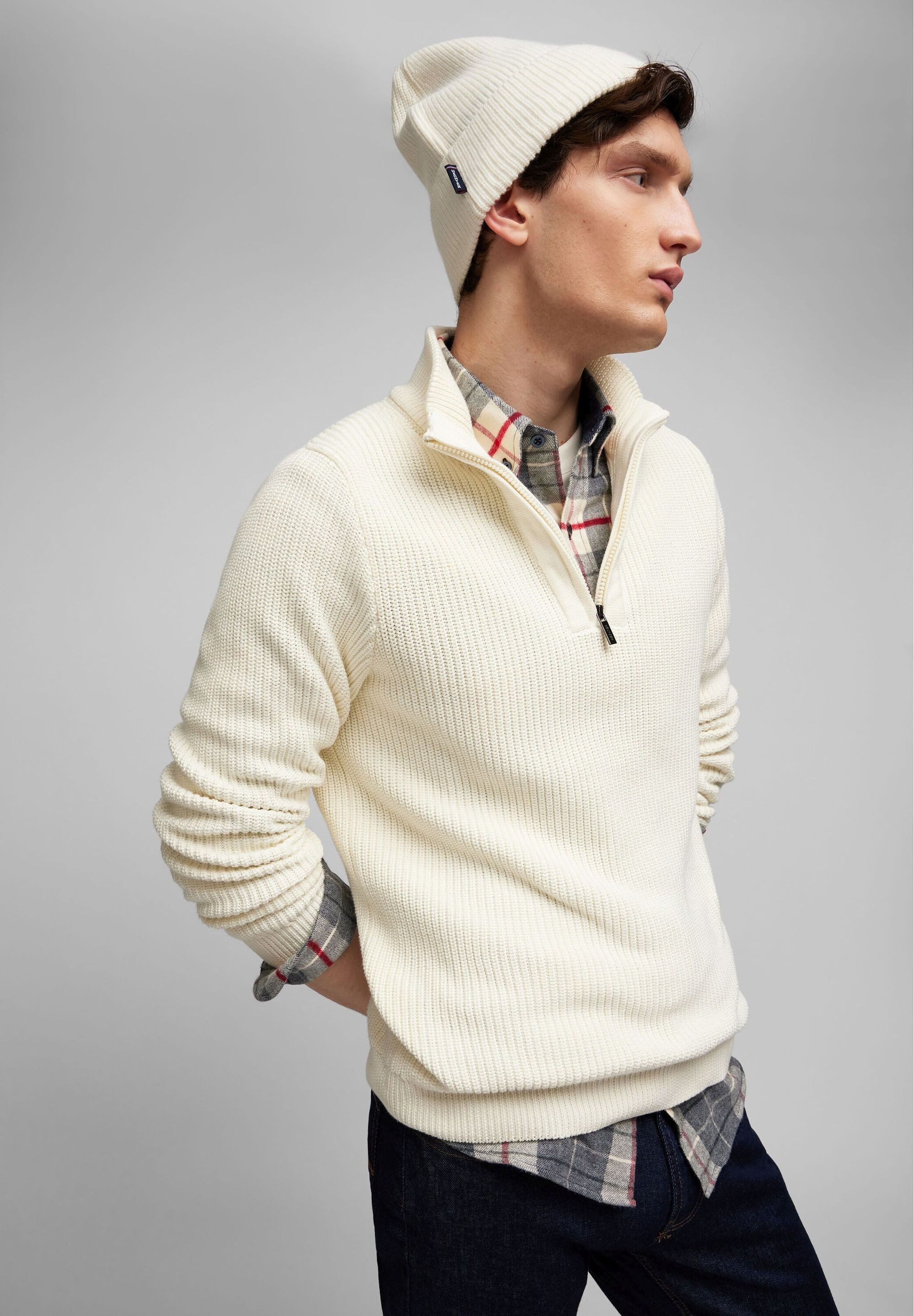 HECHTER PARIS Strickmütze Strickmütze (1-St) im unifarbenen Design