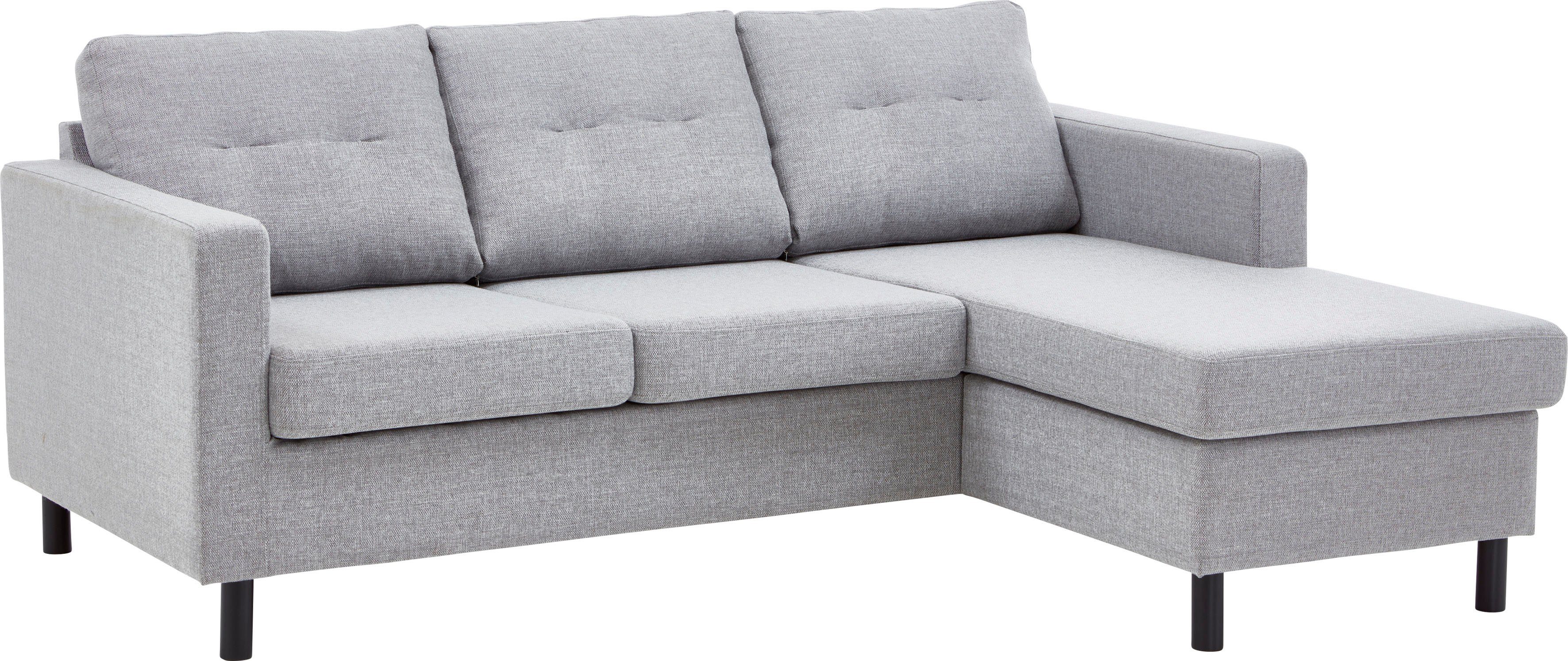 ATLANTIC home collection Ecksofa Tea, Ecksofa, frei im Raum stellbar und  Recamiere beidseitig montierbar