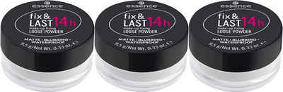 Essence Puder fix & LAST 14h make-up fixing LOOSE POWDER, 3-tlg.