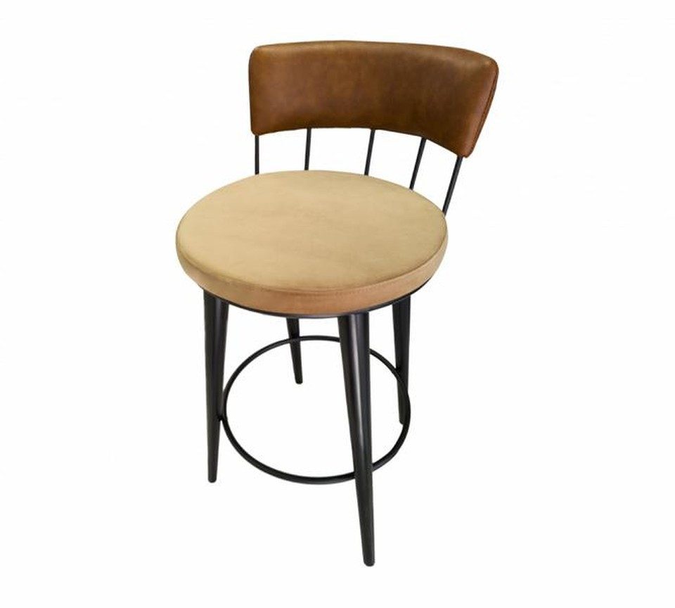 Xlmoebel Barhocker Tresenhocker aus Kunstleder mit Rücklehne (1 St., 1x Barhocker), Made in Europa