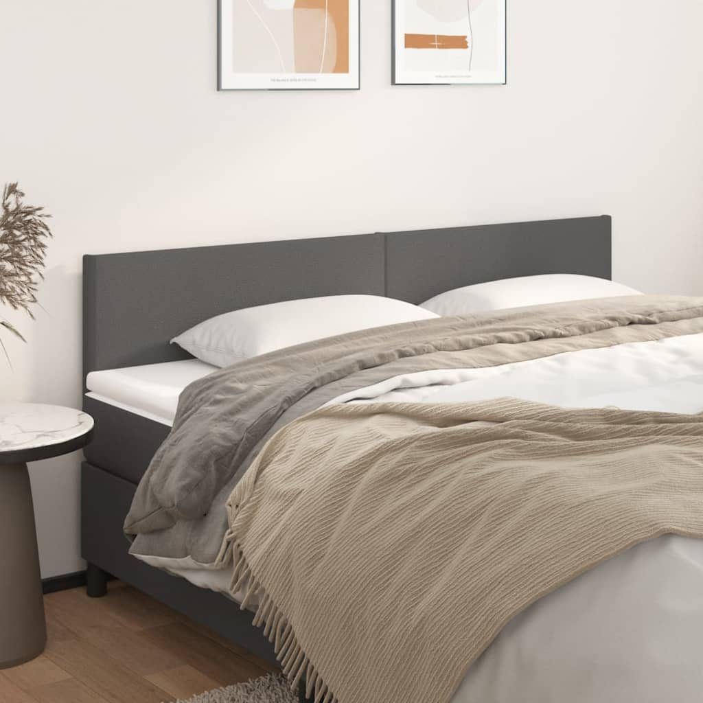 vidaXL Bett Kopfteile Grau 200x5x78/88 cm Kunstleder (1-tlg)