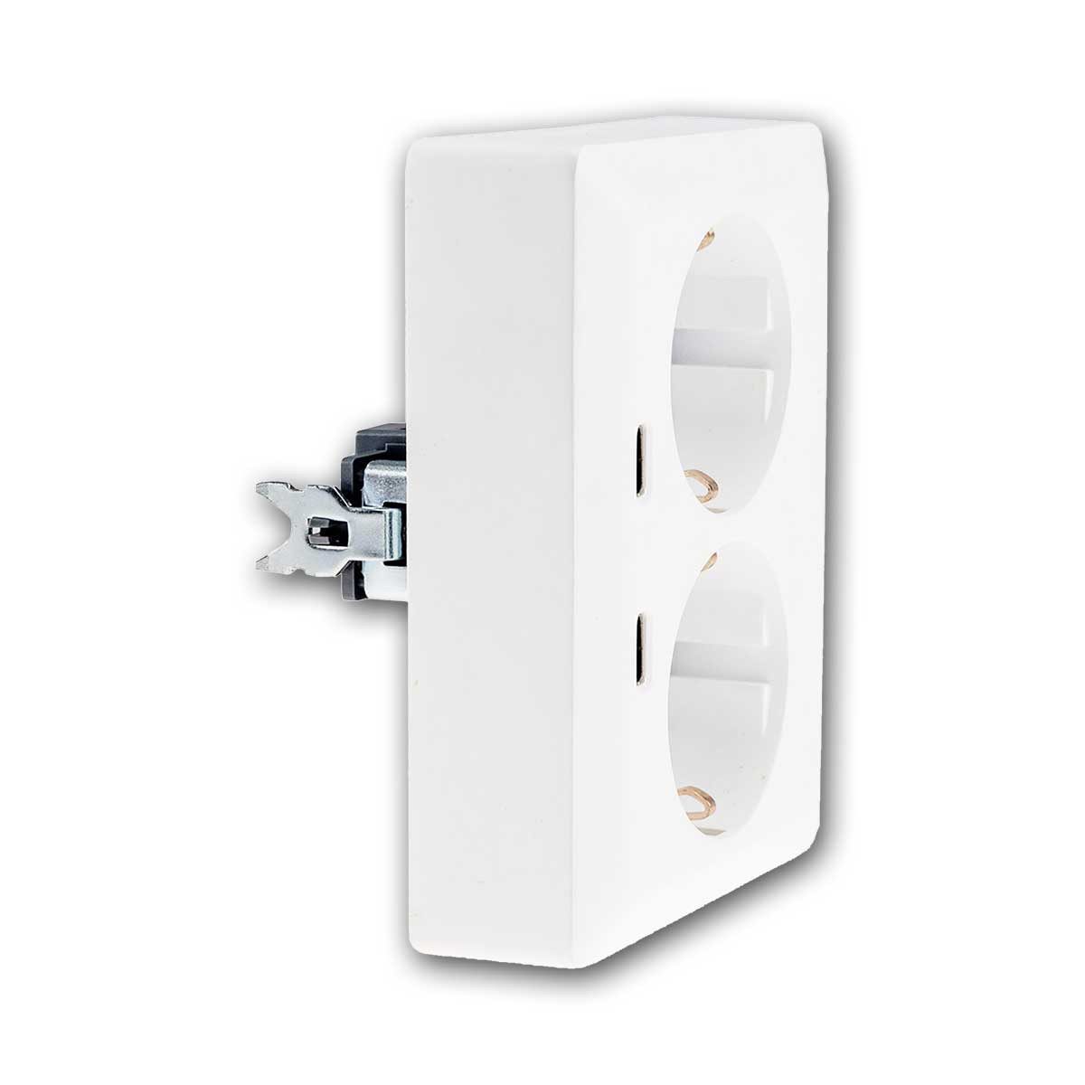 ChiliTec Unterputz-Steckdose MILOS 2-fach Steckdose weiß für 1x UP-Dose 2xUSB-C