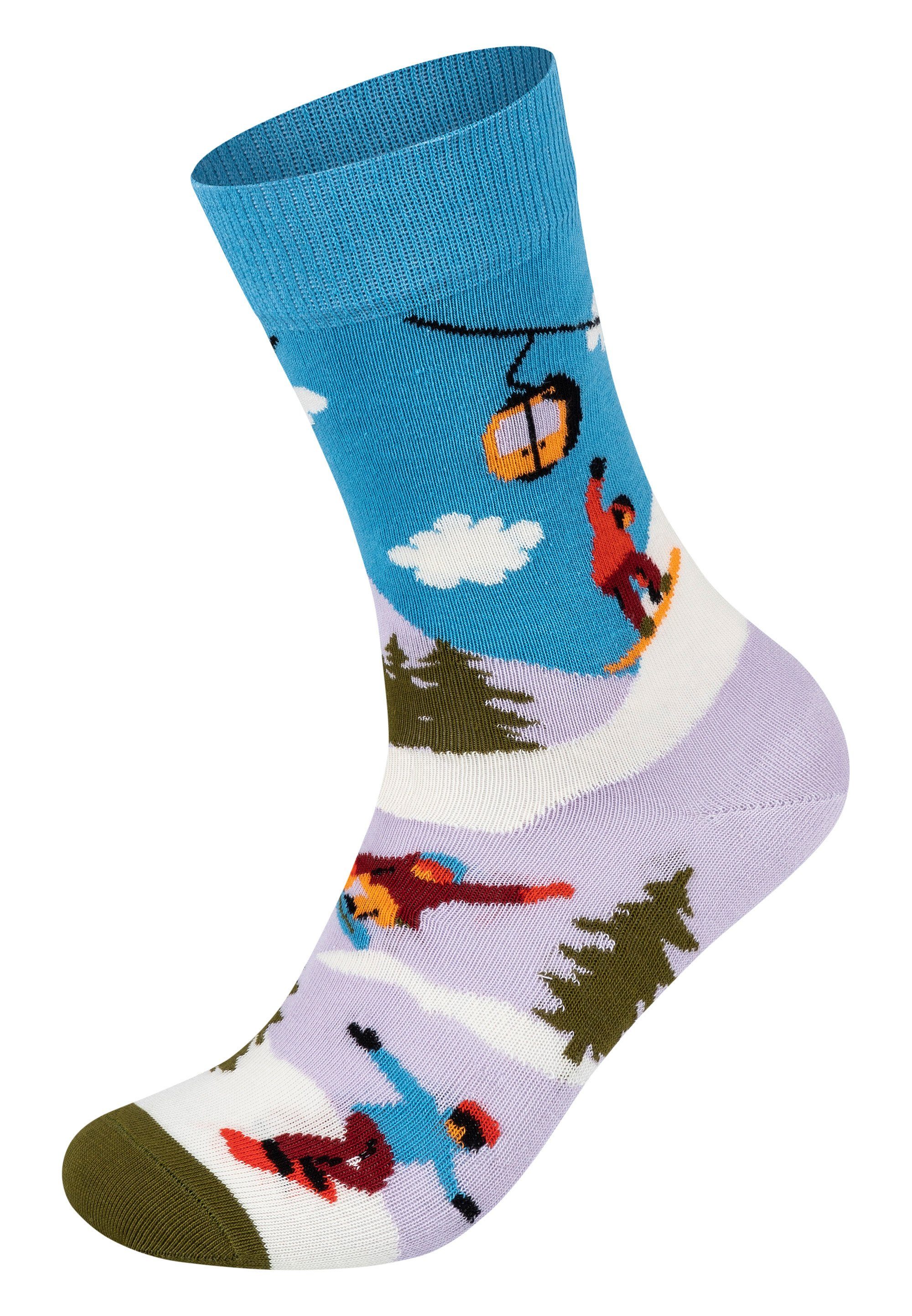 weicher Winterwonderland Happy Basicsocken Aus Baumwolle Snowboard-Skiing Socks