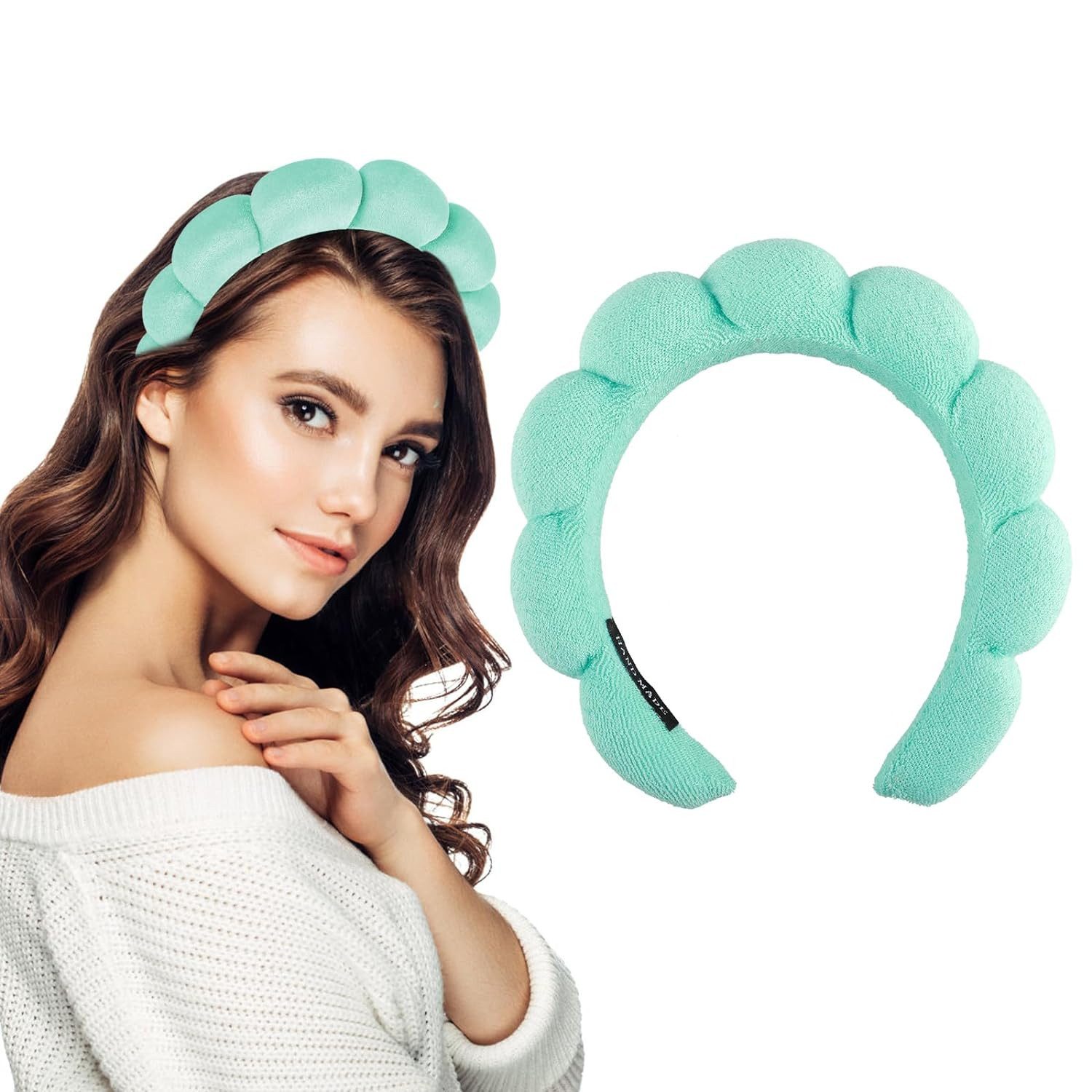 Eovaizge Haargummi Spa-Stirnband für Damen Schwamm-Stirnband zum Waschen, des Gesichts Wolken weiches Frottee-Stirnband, für Makeup und Hautpflege