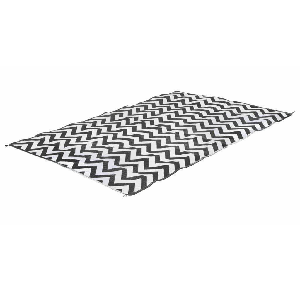 Chill mat M 2x1,8 Picknickdecke Bo-Camp Wave und Outdoor-Teppich Weiß, m Schwarz