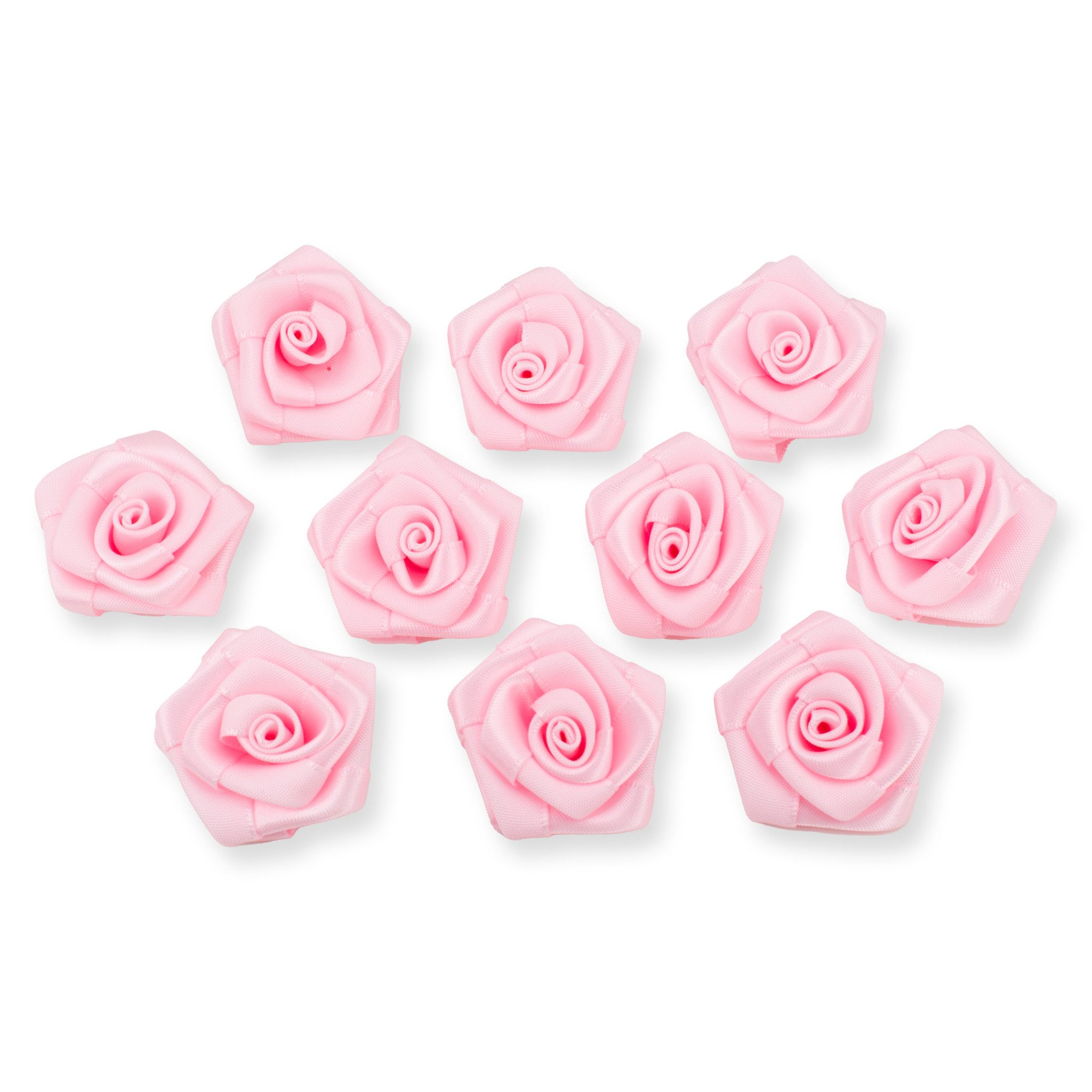 Creativery Streudeko, Satinrosen 3cm zum Basteln & Aufnähen 10 Stück