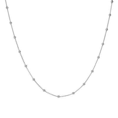 Materia Collierkettchen Damen Mädchen Silber Kugelkette 40-70cm K103, 925 Sterling Silber, rhodiniert