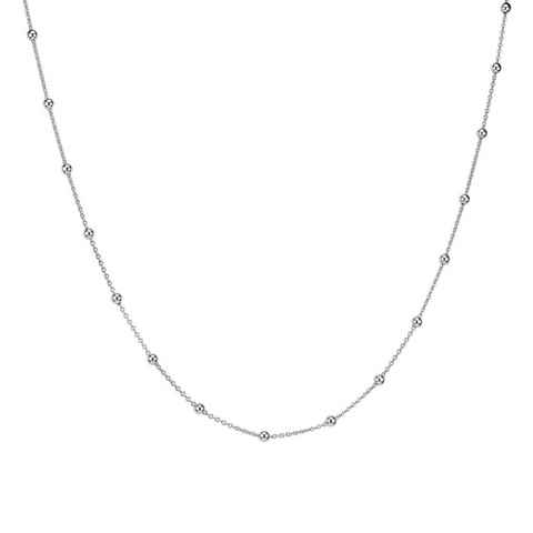 Materia Collierkettchen Damen Mädchen Silber Kugelkette 40-70cm K103, 925 Sterling Silber, rhodiniert