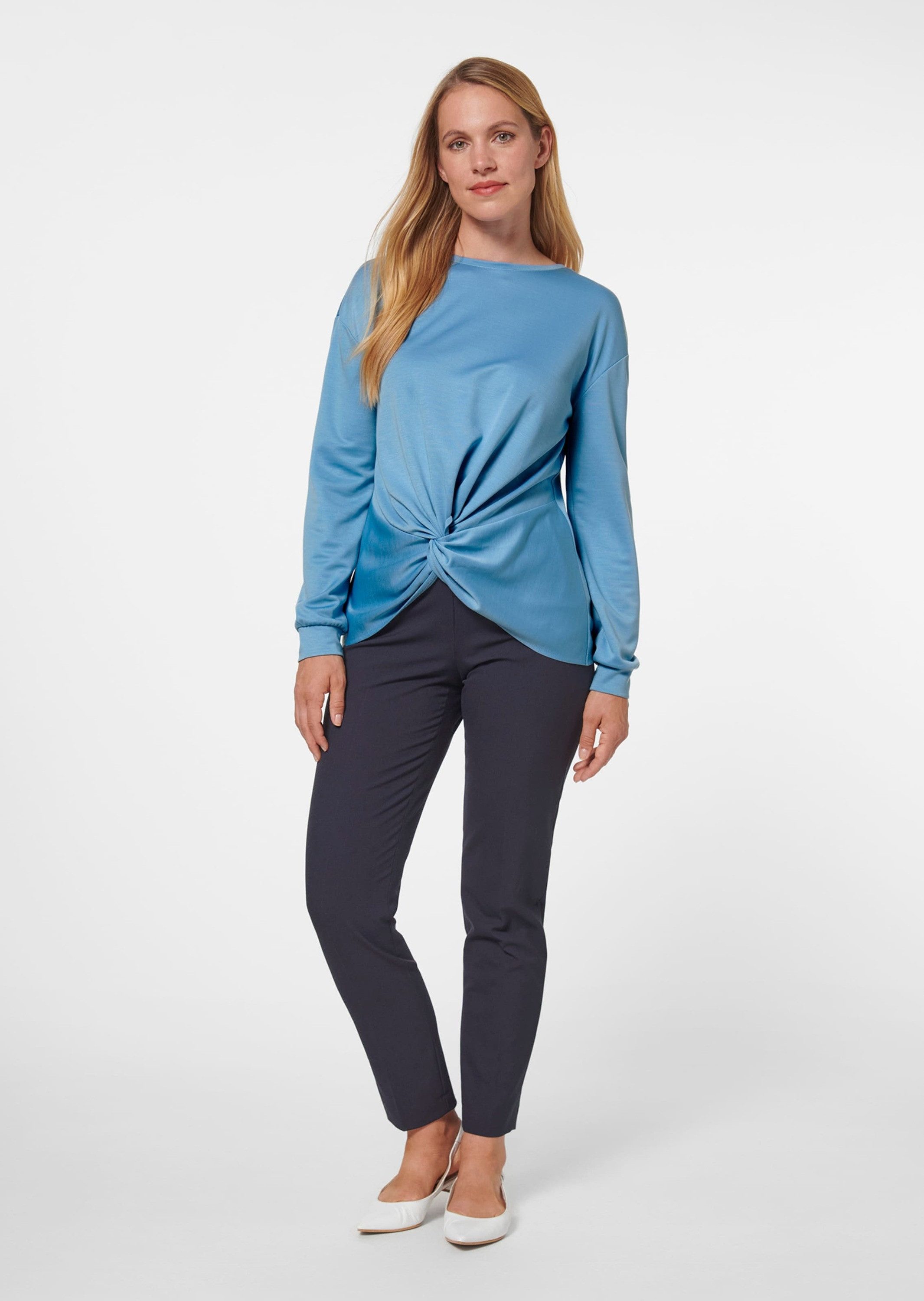 MADELEINE Langarmshirt Sweatshirt mit Knoten-Drapierung günstig online kaufen