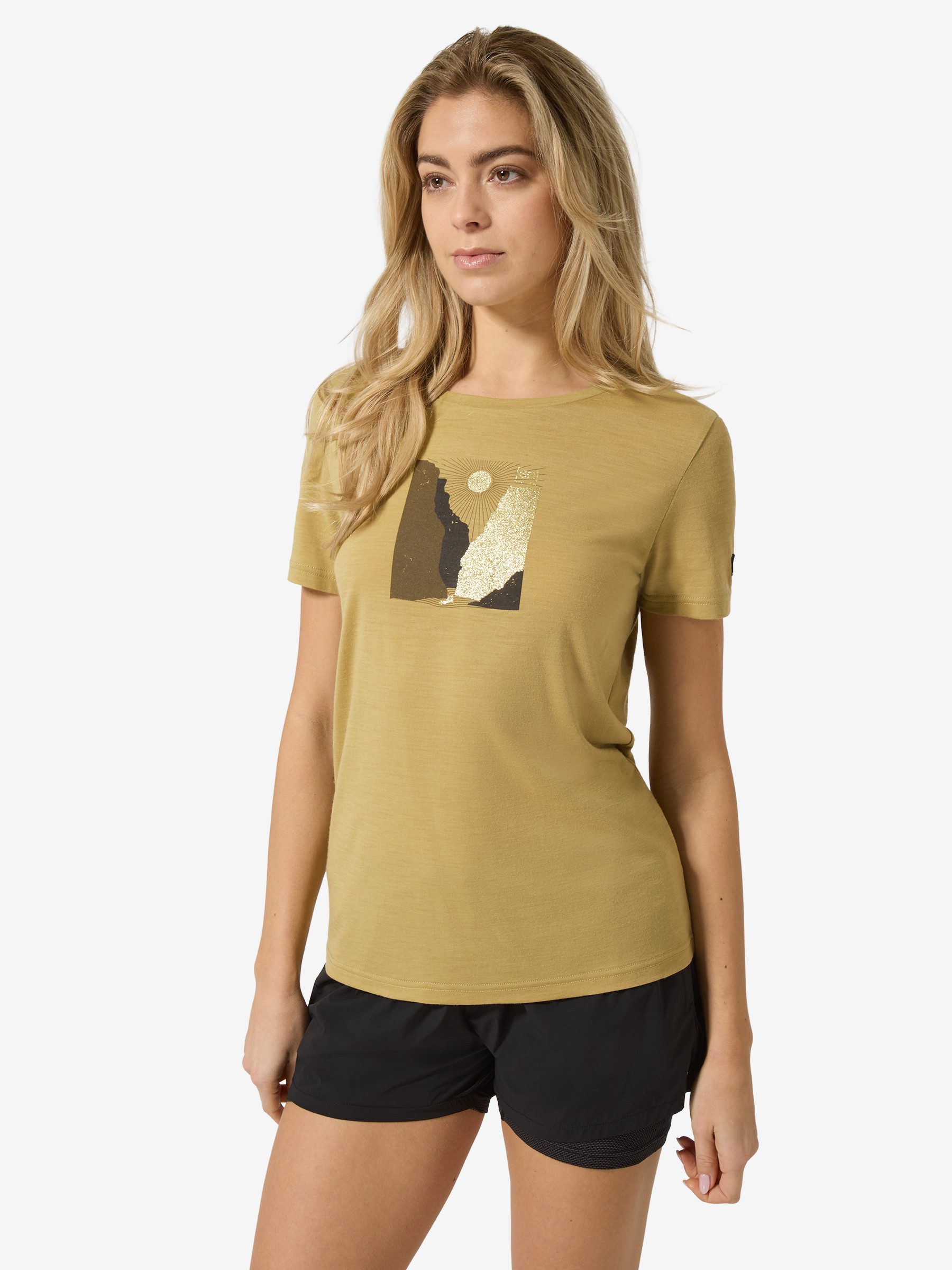 SUPER.NATURAL Print-Shirt für Damen, Merino RIO GRANDE TEE Natur Motiv, atmungsaktiv