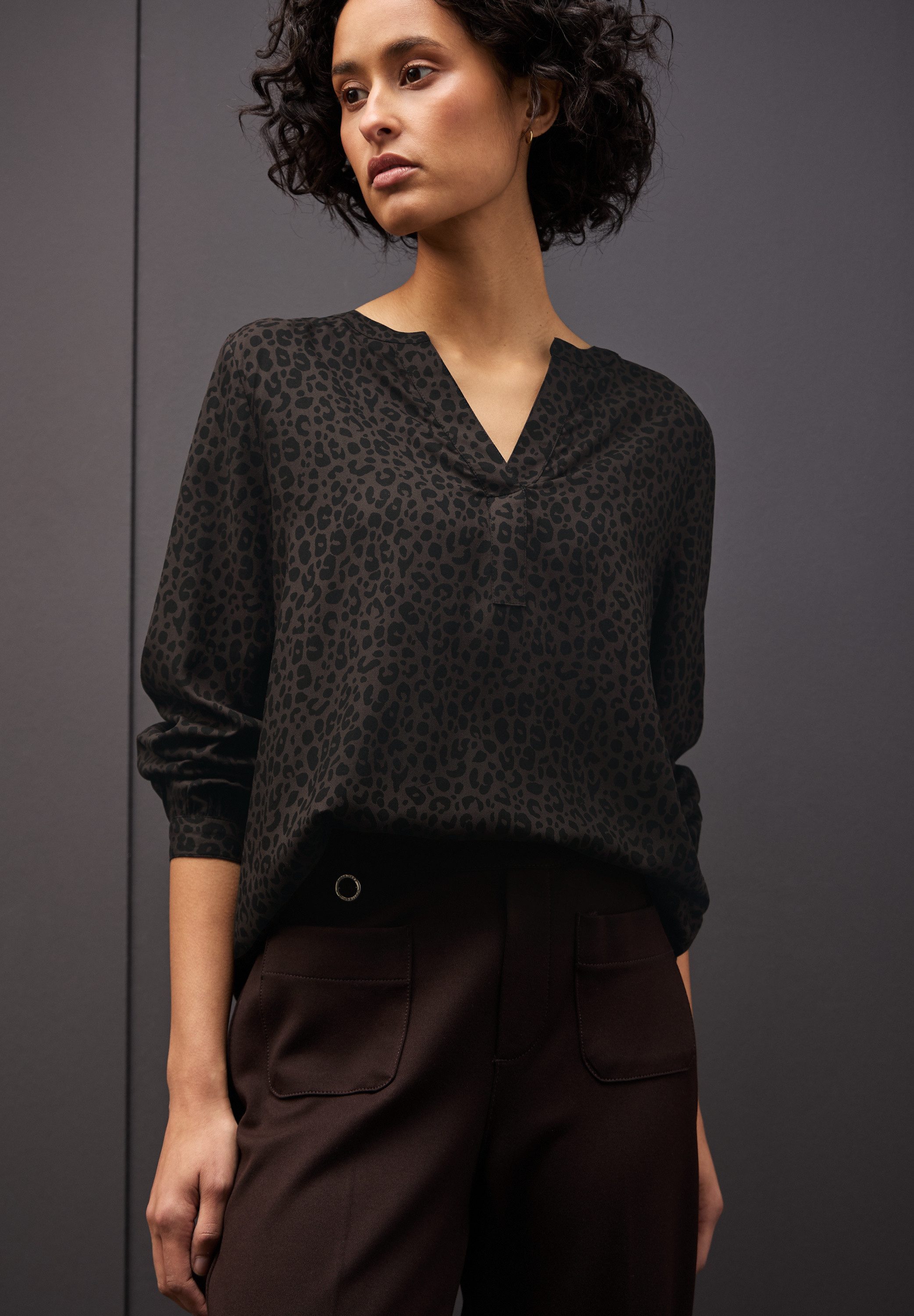 STREET ONE Langarmbluse mit Leo-Print, im Tunika-Stil günstig online kaufen