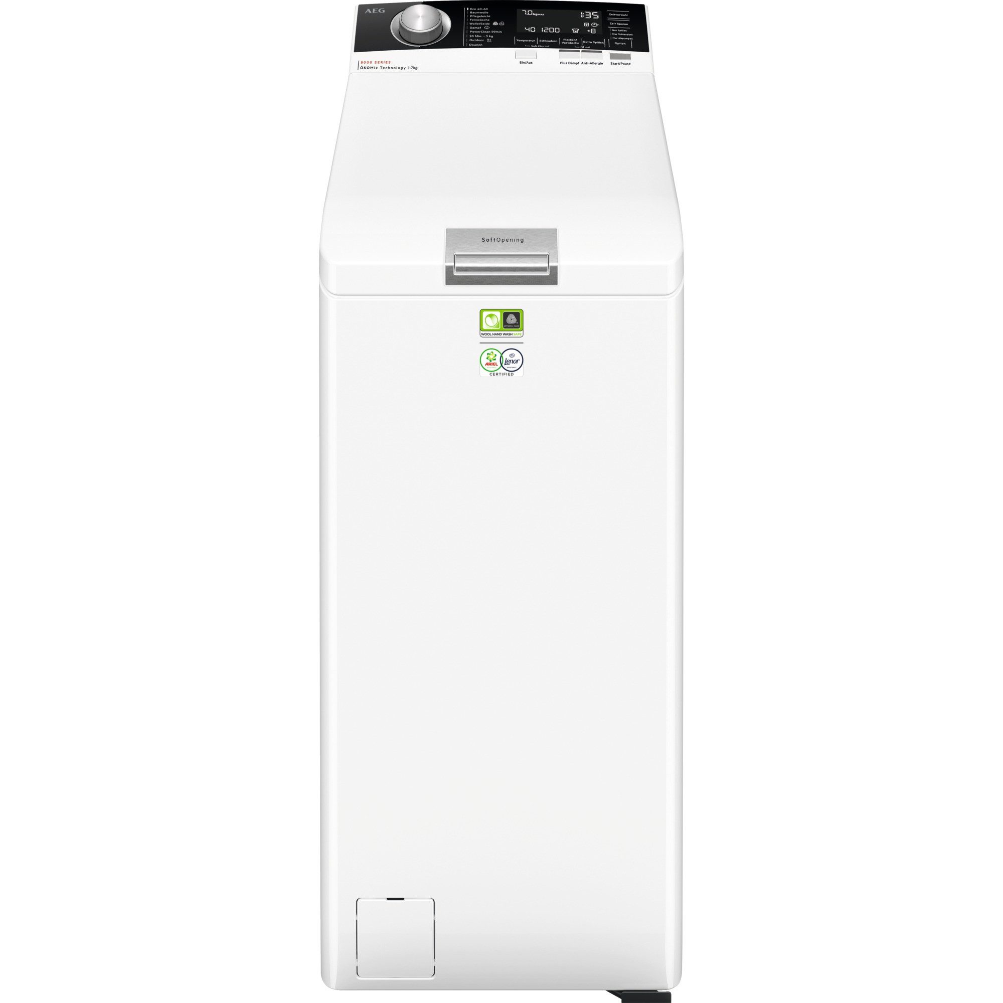 AEG Waschmaschine Toplader 8000 LTR8A80370, 6 kg, 1300 U/min, PowerClean: Vollständige Fleckenentfernung in 59 Min. bei nur 30 °C
